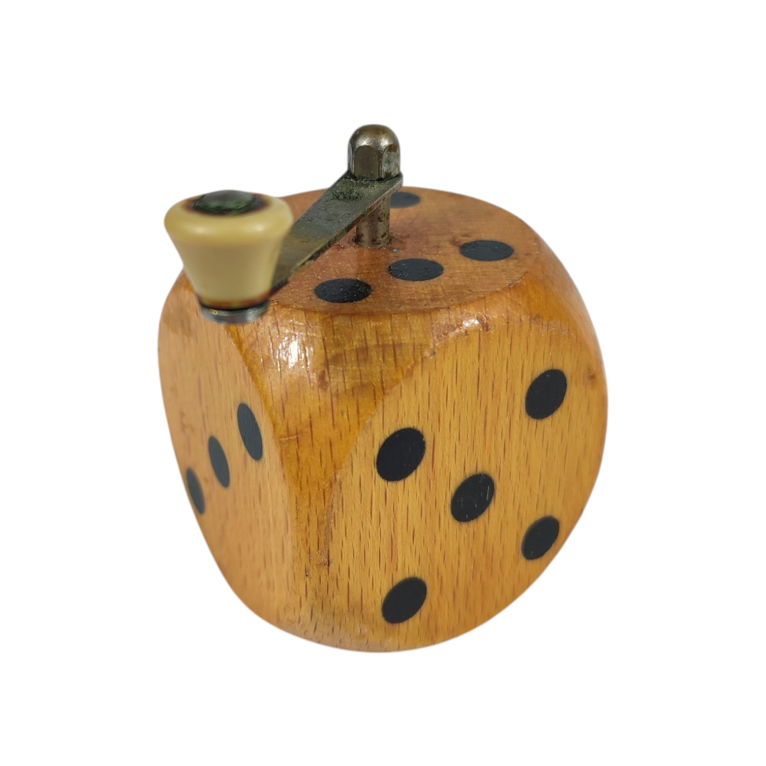 Ancien moulin à poivre : dé en bois - Marlux - Bon état - Photo 3