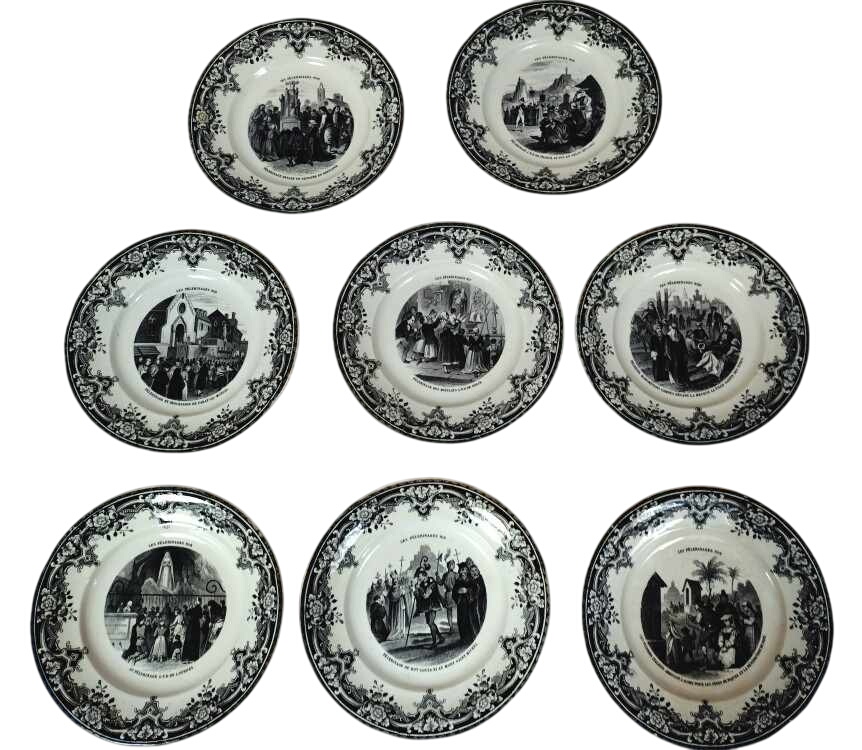 Acheter 8 assiettes anciennes, à dessert, des Pèlerinages " Creil et Montereau", en faïence. Bon état - 58,00 € 8 assiettes anciennes, à dessert, des Pèlerinages " Creil et Montereau", en faïence. Bon état - reconditionné disponible sur Label Emmaüs