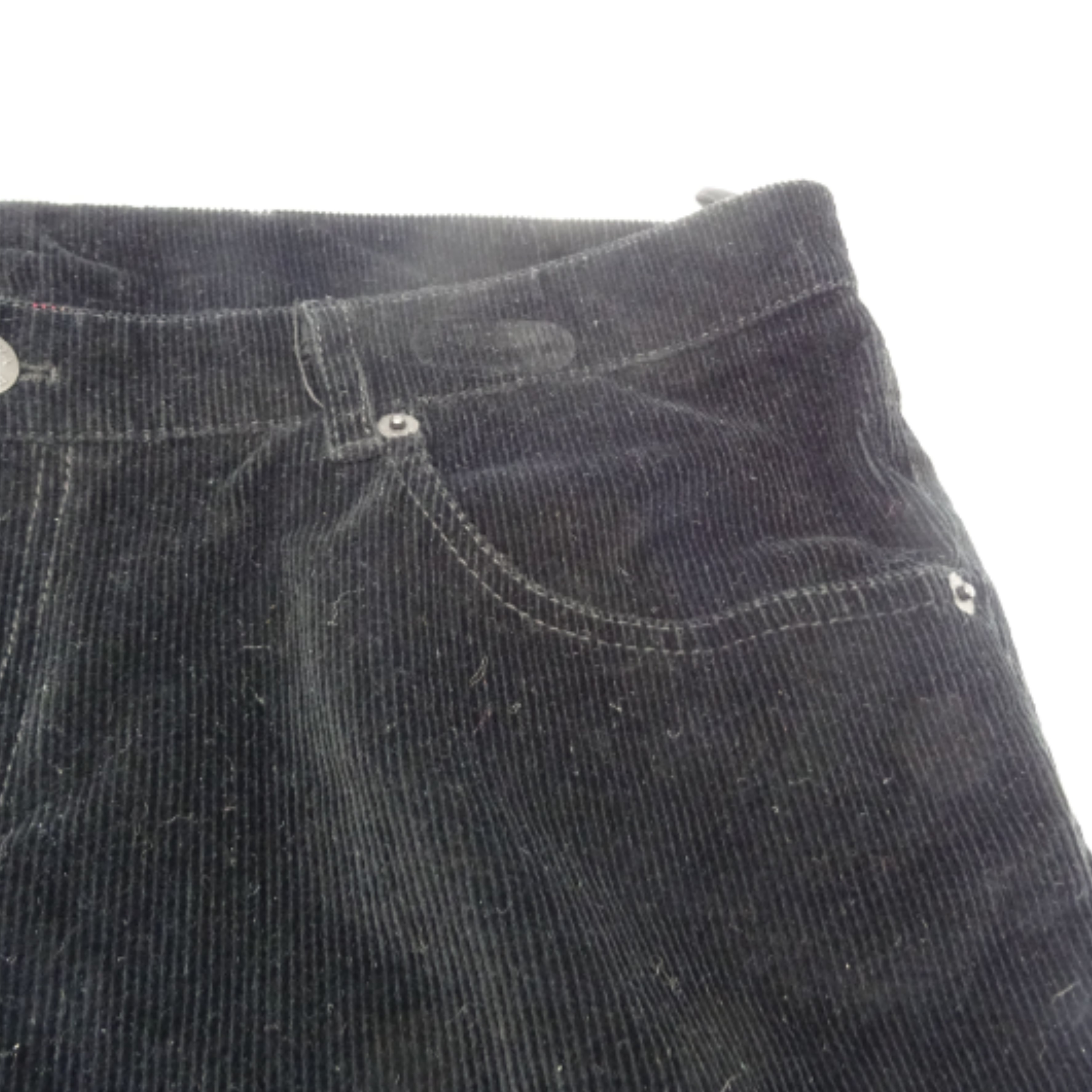 Pantalon femme en velours noir PRADA. TAILLE 42 Bon état - Vue 5 - 