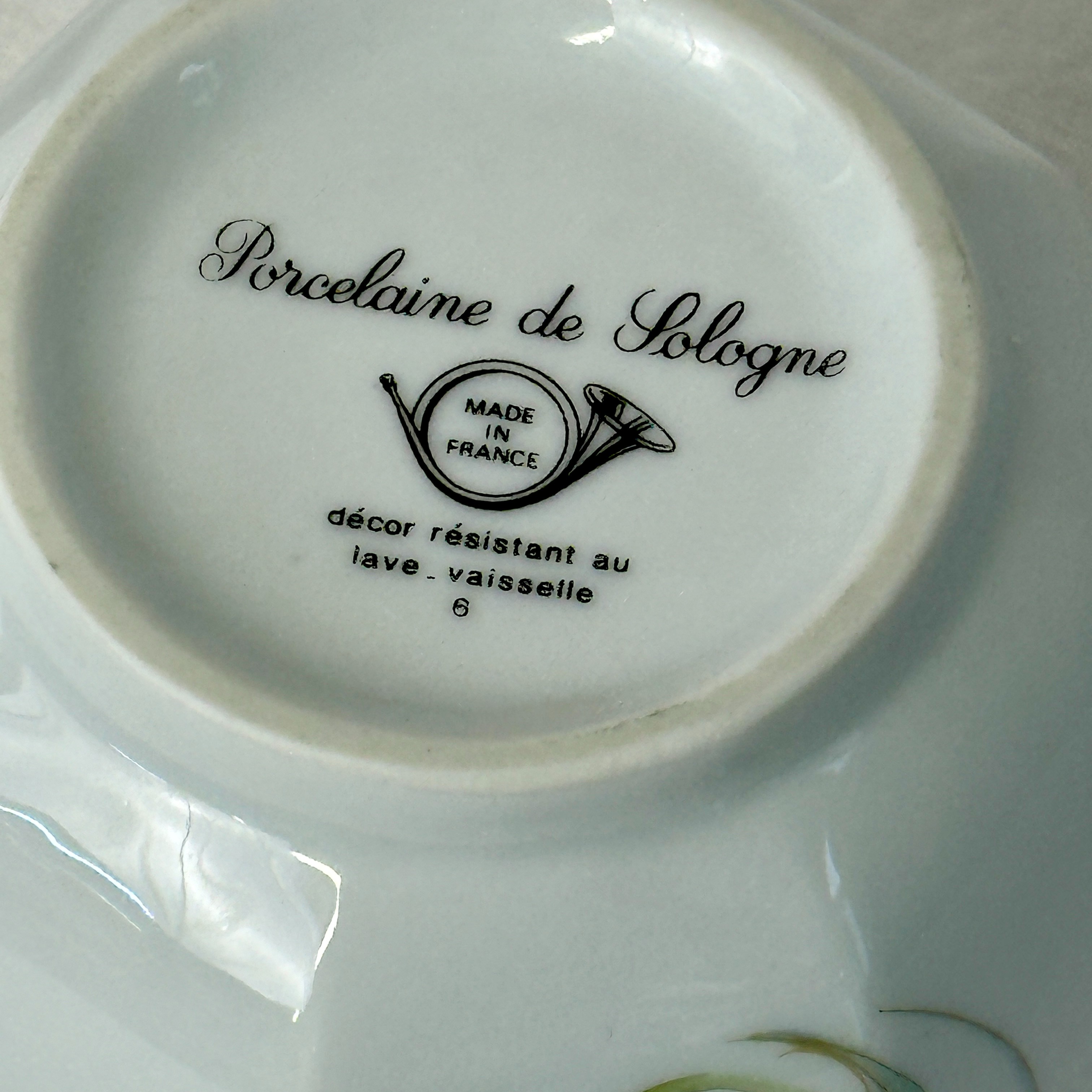 Service à café PORCELAINE DE LIMOGES BSB 6 tasses vénitien fleurs rose vert