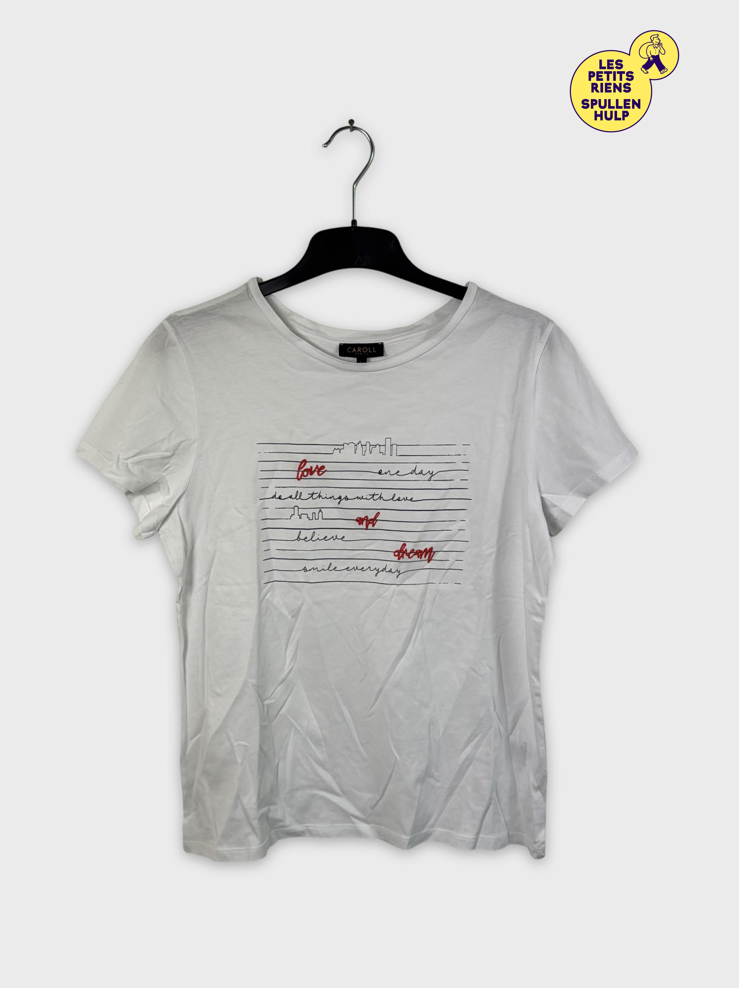 T-shirt blanc Caroll L avec inscriptions 👚 - Photo 0