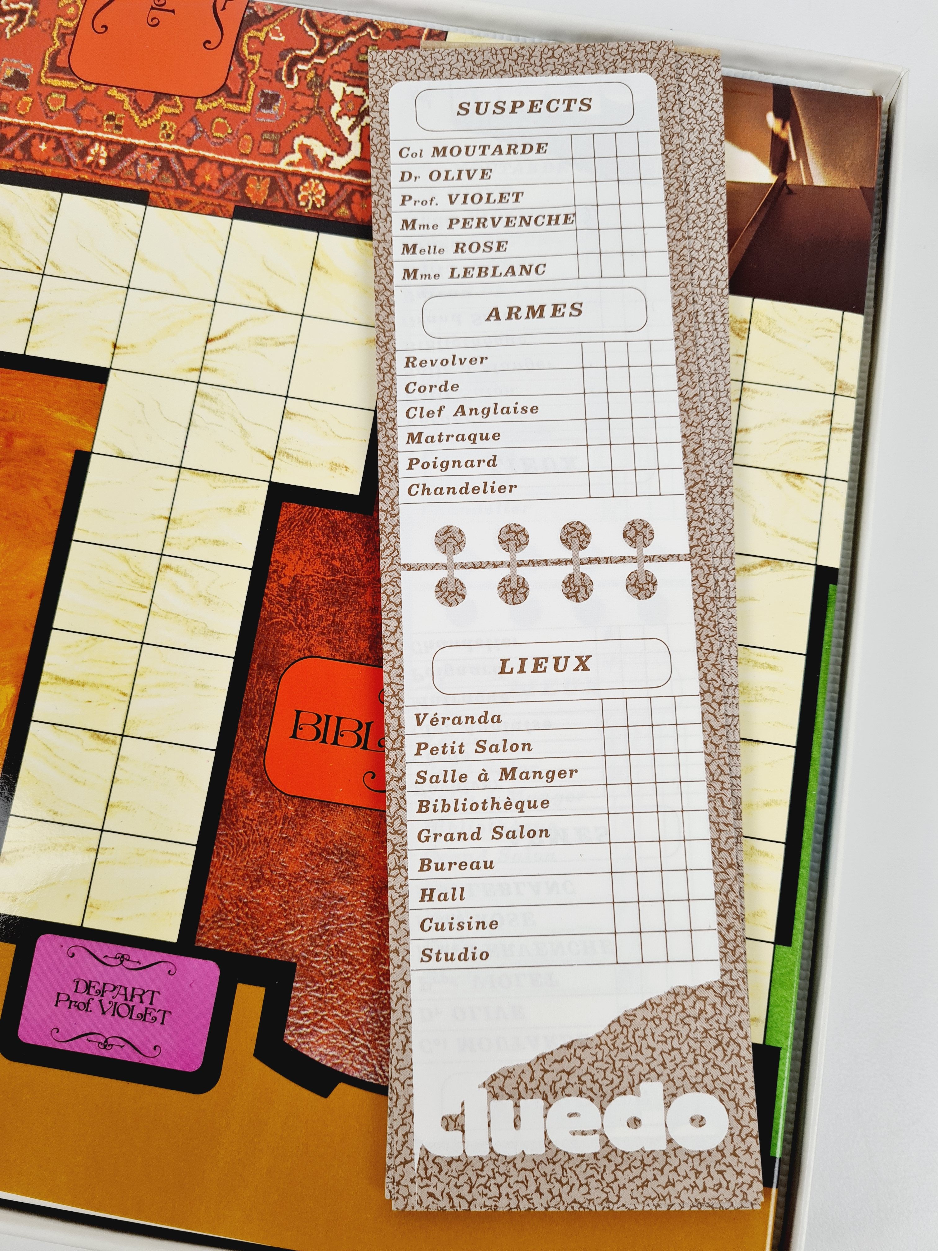 Jeu d'enquête vintage - Cluedo, Le Dr. Lenoir a été assassiné! Tient-on une piste? (petite boite) - Parker 1974 - 8 ans+ - Bon état - Photo 5