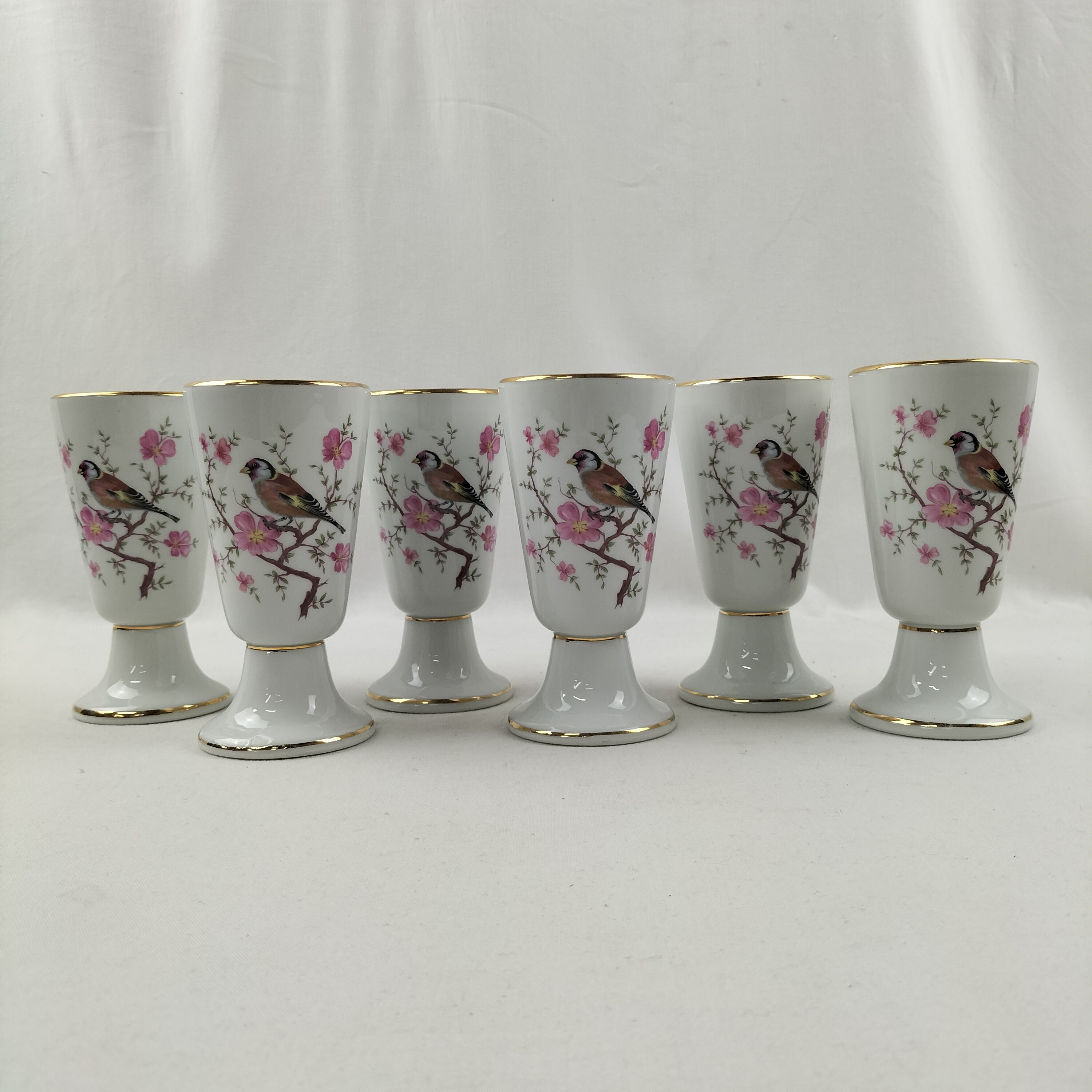 Lot de 6 mazagrans “oiseaux & fleurs” – Tradition CNP France Très bon état - Vue 2 - 