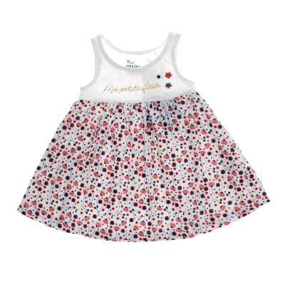 Robe blanche imprimée - fille - Mes petits cailloux - taille 3mois - Photo 0