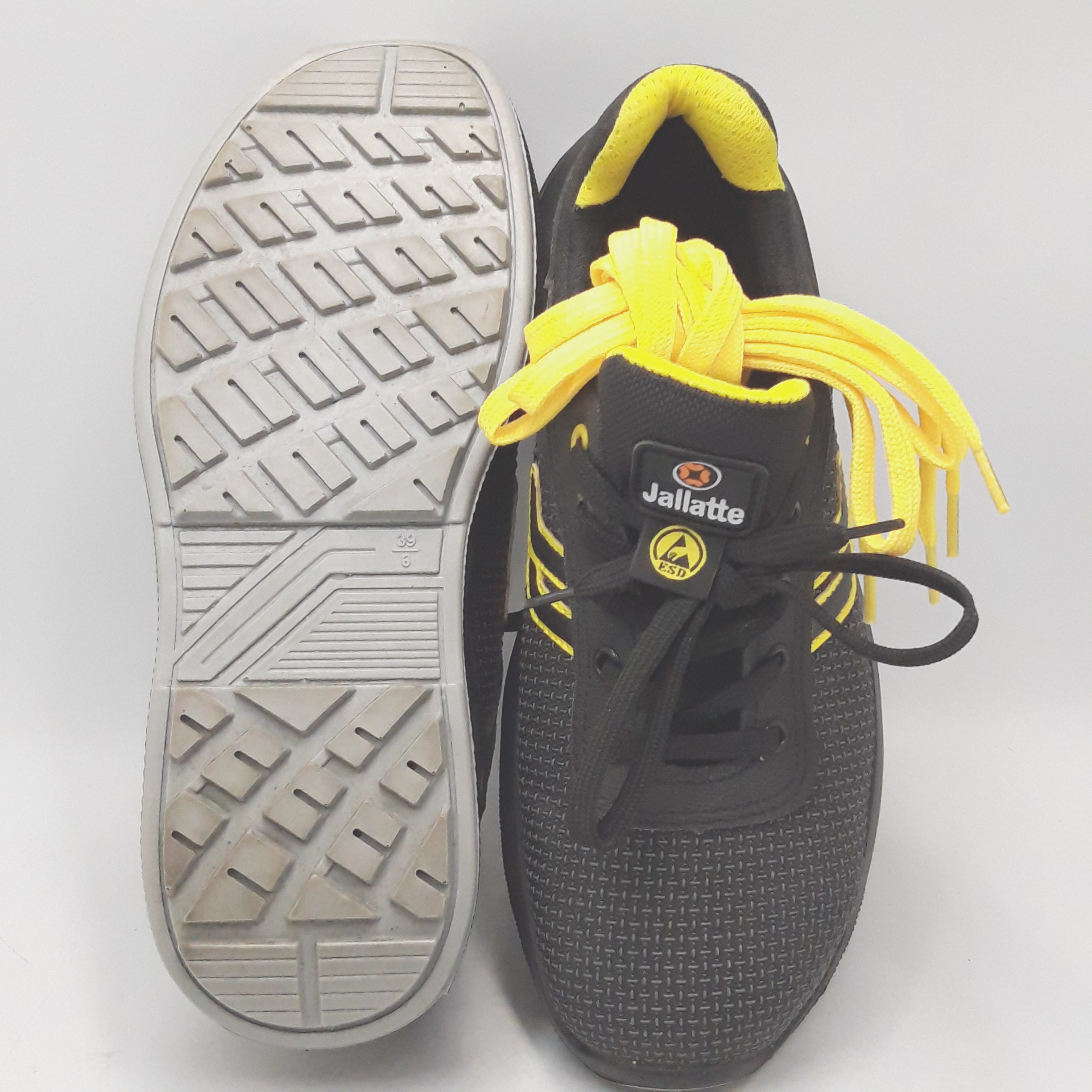 Chaussures de Sécurité ‘’Jallatte Memory ’’ de style Basket en noir & jaune, Taille 39.6 Très bon état - Vue 6 - 