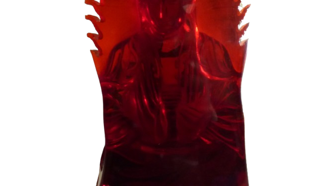 Statue de bouddha décorative couleur rouge cerise - Photo 10