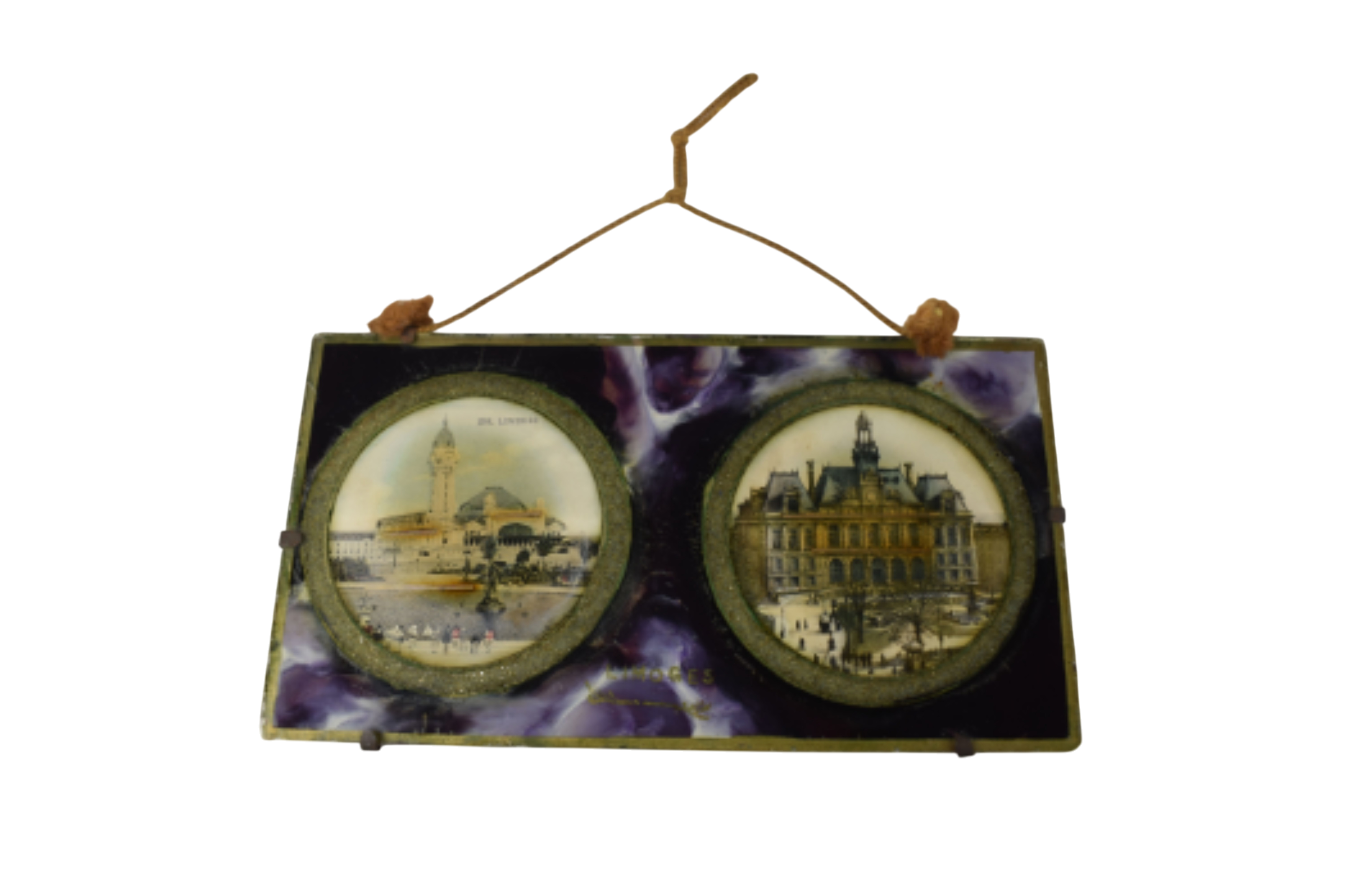 Mdaillons, vues de la ville de Limoges, dans un cadre rectangulaire " Vintage ". Longueur 24 & largeur 13 cm - Label Emmaus - Modalova