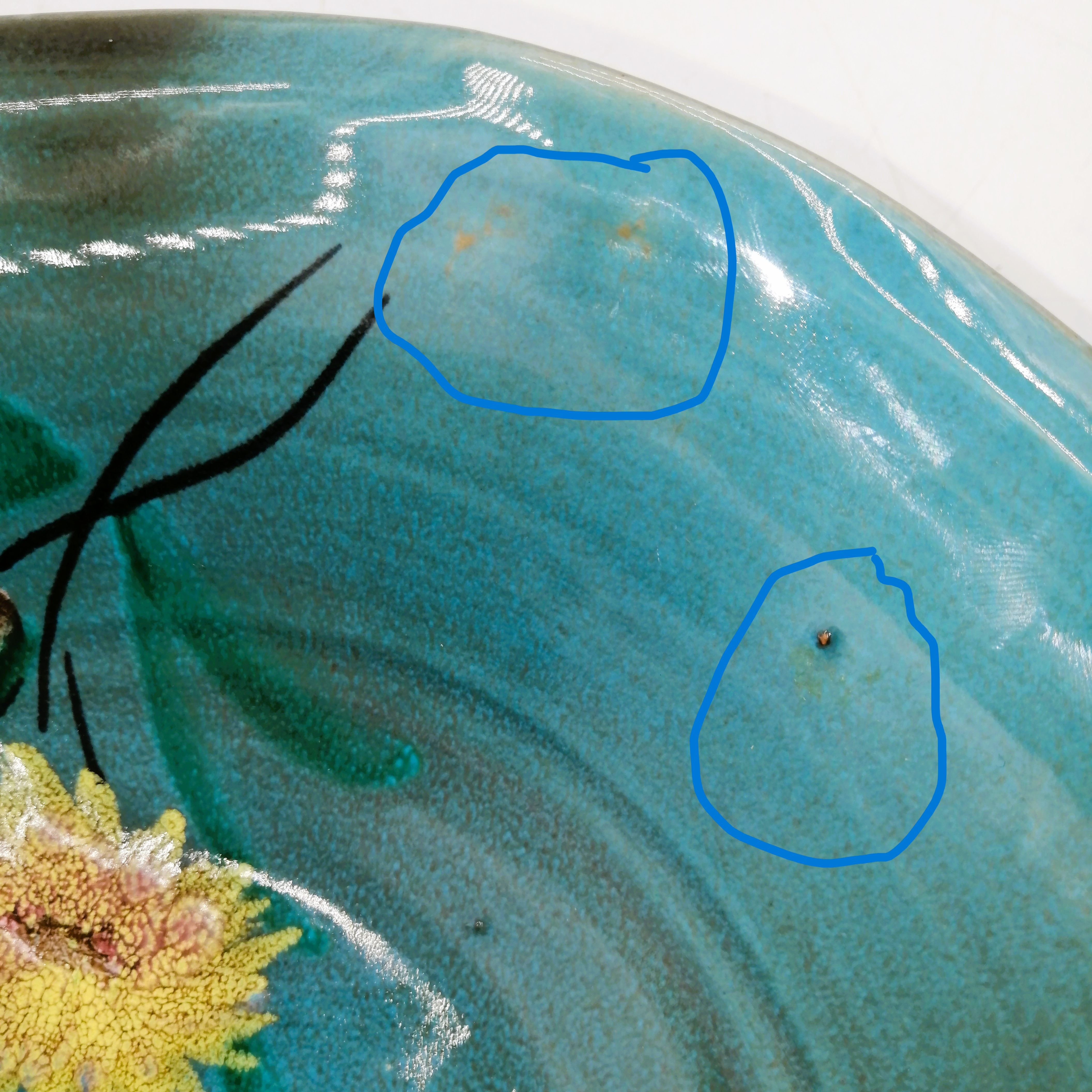 Coupe à fruit florale Vallauris - Bon état - Photo 6