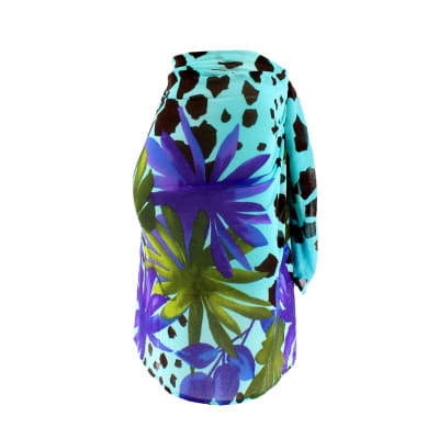 Paréo bleu imprimé - femme - Privacy - 147 x 80 cm - Photo 2