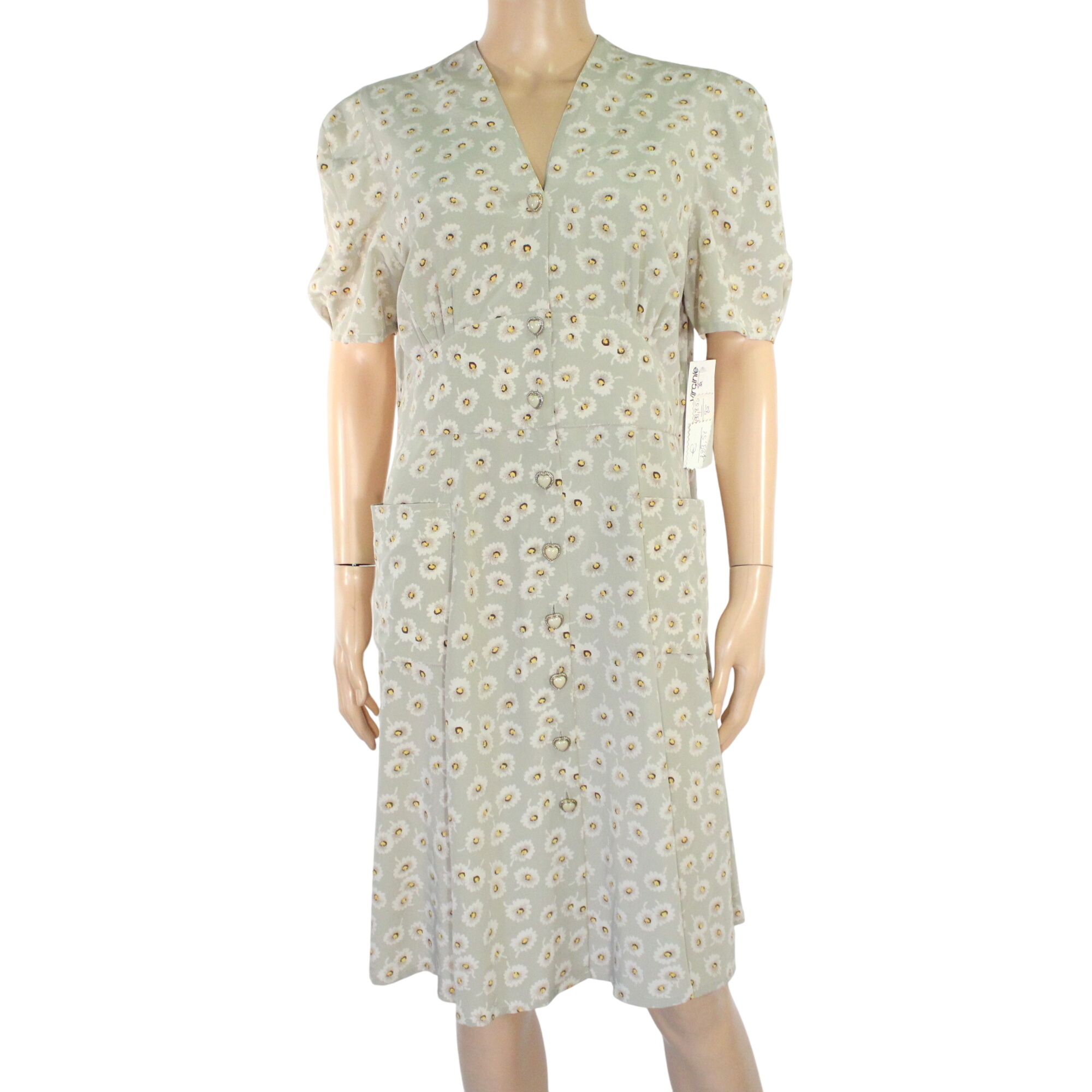 Robe Vintage Kaki Clair Fleuris VIRGINIE PARIS Taille 3 Comme neuf -  reconditionné disponible sur Label Emmaüs