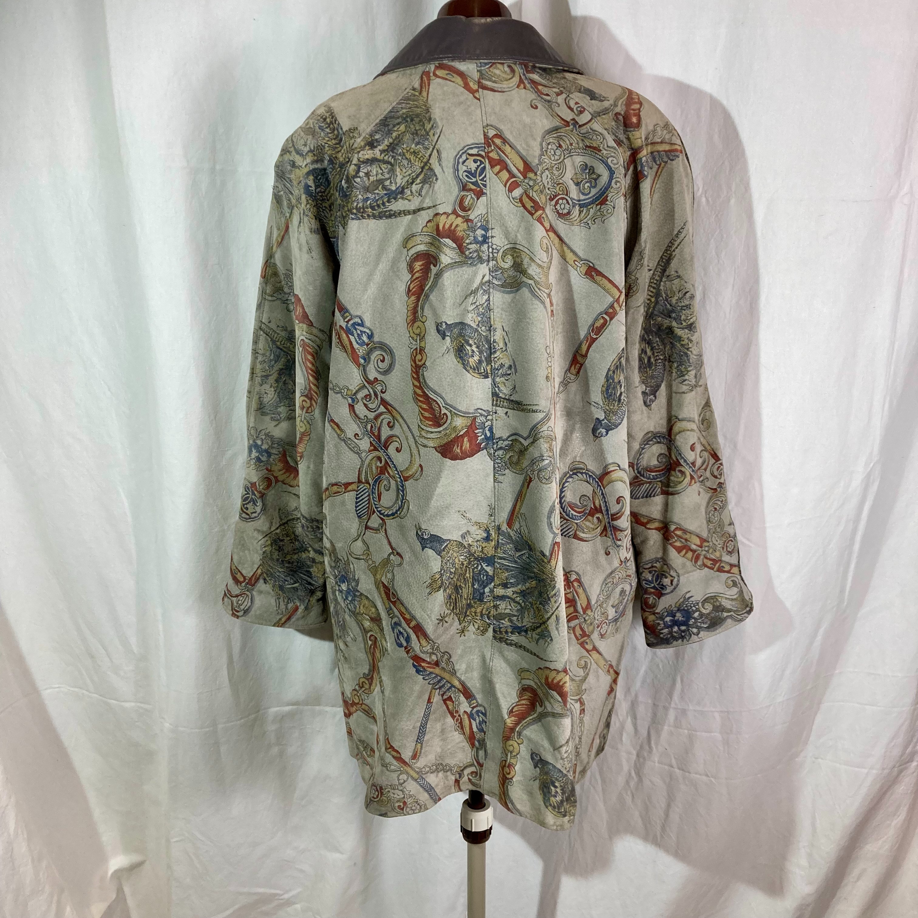 Manteau femme 80's/90's imprimé tapisserie baroque T.M  - Vue 3 - 