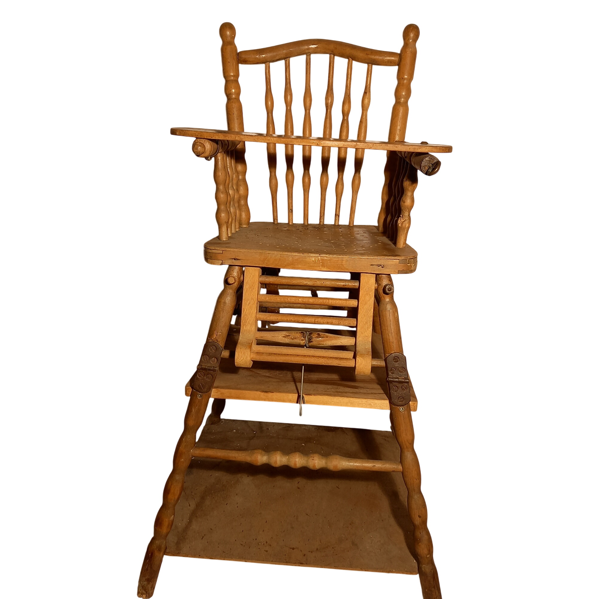 Chaise haute bébé transformable de 1900-1930 en bois - Bon état sur Label Emmaüs