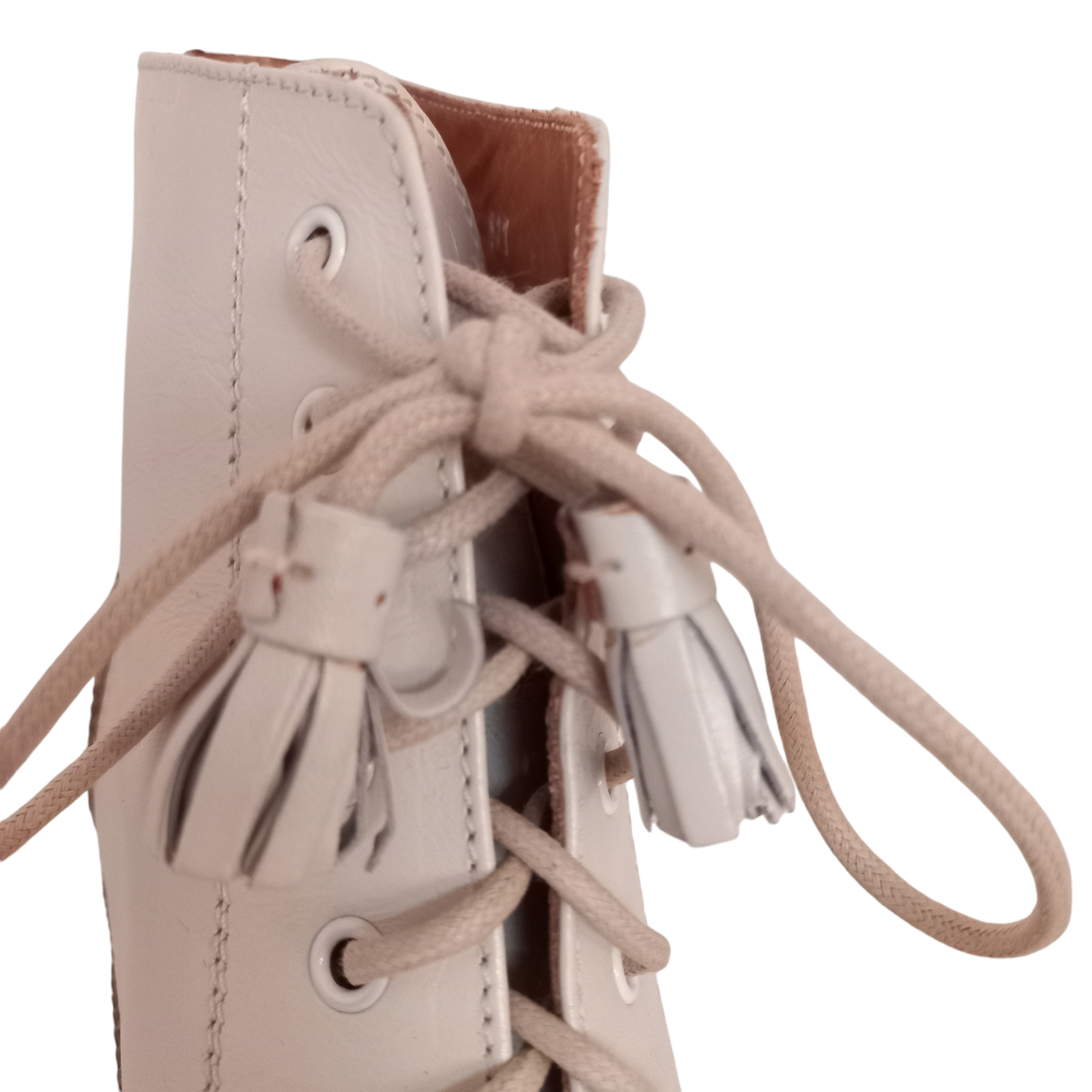 Bottines à talons marrons et écrus- Ralph Lauren- P: 38 - Photo 5