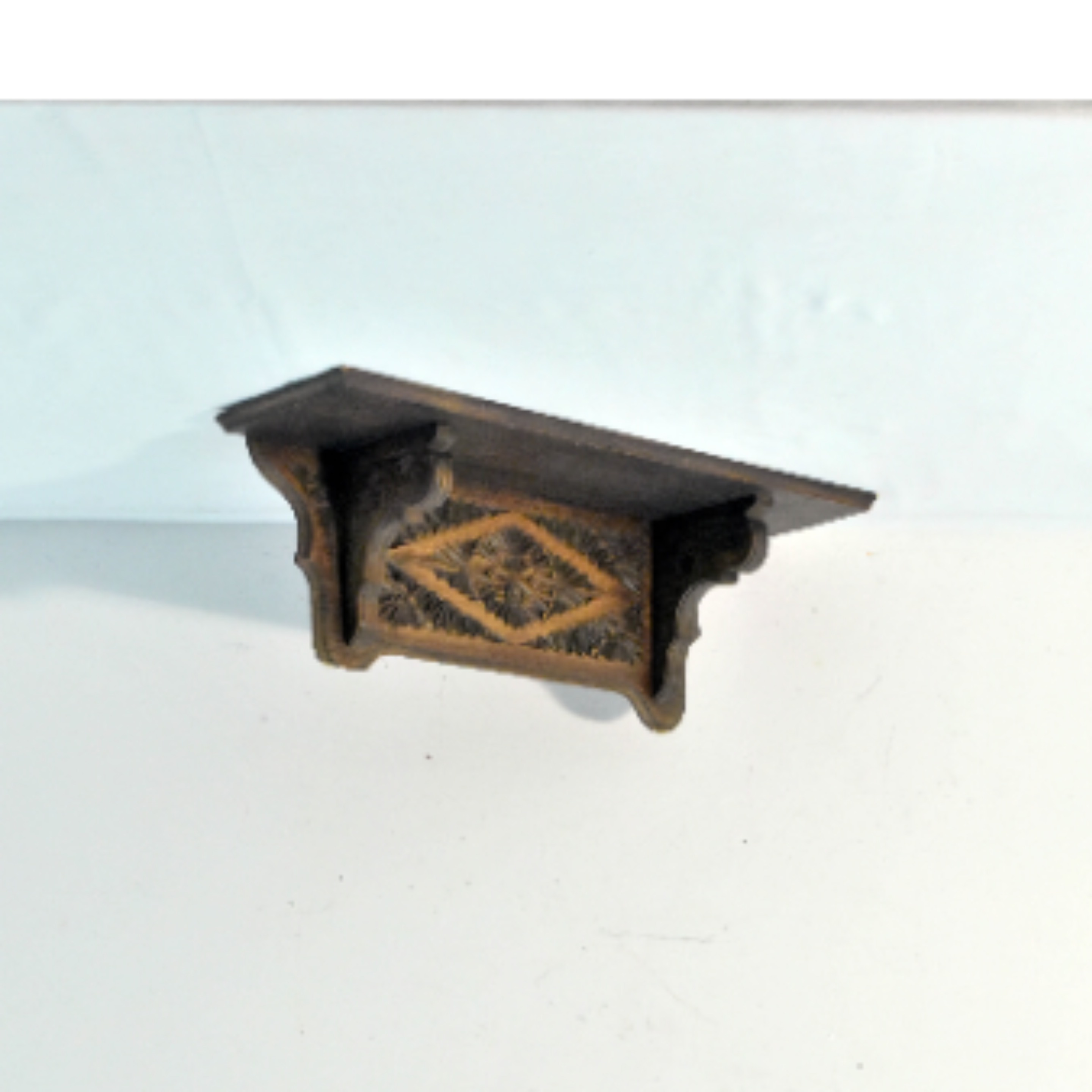 Petite Etagère Murale Incomplète - Bois Sculpté - Photo 5