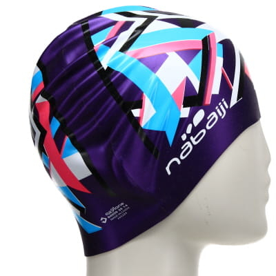 Bonnet de bain violet imprimé - Fille - Nabaiji - taille 44cm - Photo 1