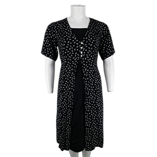 Robe noire avec motifs - Femme - Taille 48 - Photo 0