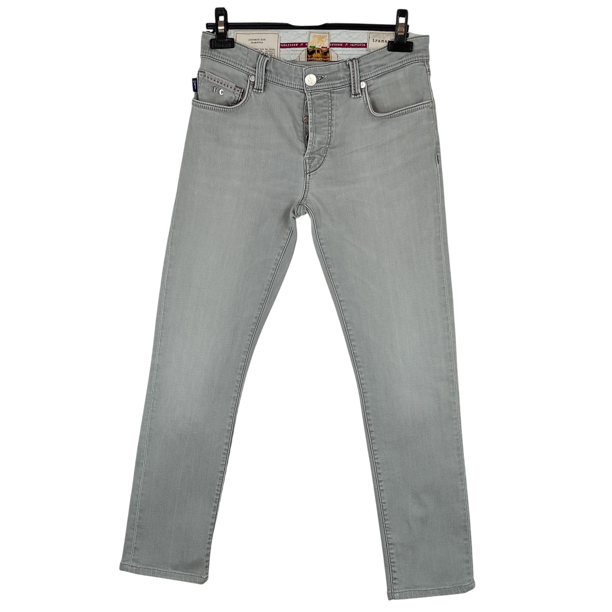 Jean italien- homme - marque tramarossa - coupe longue - couleur gris - taille M - US 30/ FR 40 Très bon état -  reconditionné disponible sur Label Emmaüs