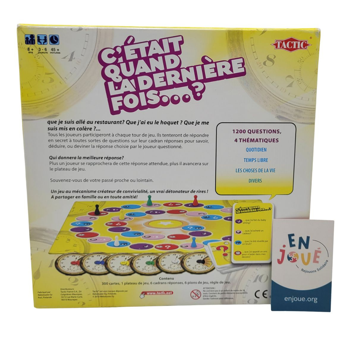 Voir photo 3 de Jeu de société - C'était quand la dernier fois ? Tactic - A partir de 8 ans. Jeu de société - C'était quand la dernier fois ? Tactic - A partir de 8 ans. Très bon état - Vue 3 -
