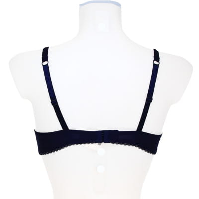 Soutien gorge 95B bleu foncé dentelle avec armatures - Femme - Photo 2