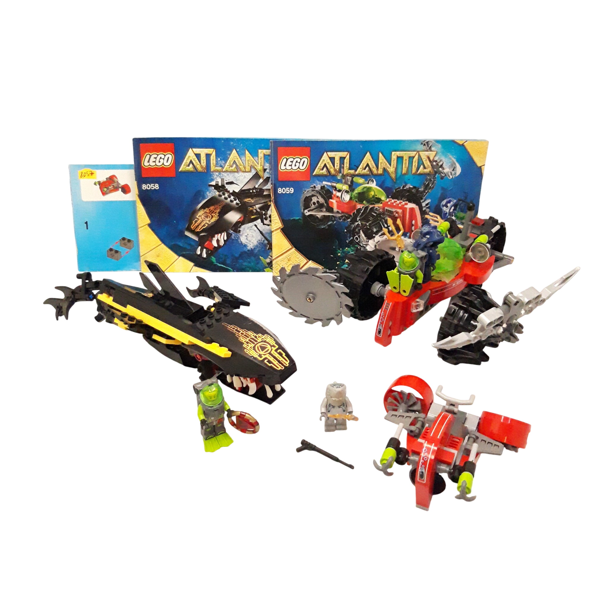 Acheter Ensemble de 3 Lego ATLANTIS référence 8057, 8058, 8059 Bon état - 38,00 € Ensemble de 3 Lego ATLANTIS référence 8057, 8058, 8059 Bon état - reconditionné disponible sur Label Emmaüs