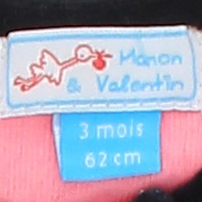 Pyjama rose imprimé - bébé - Manon et Valentin - taille 3 mois - Photo 3