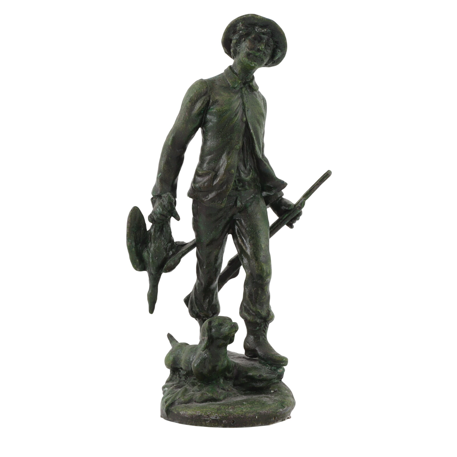 Statuette d'un chasseur avec son chien - Photo 0