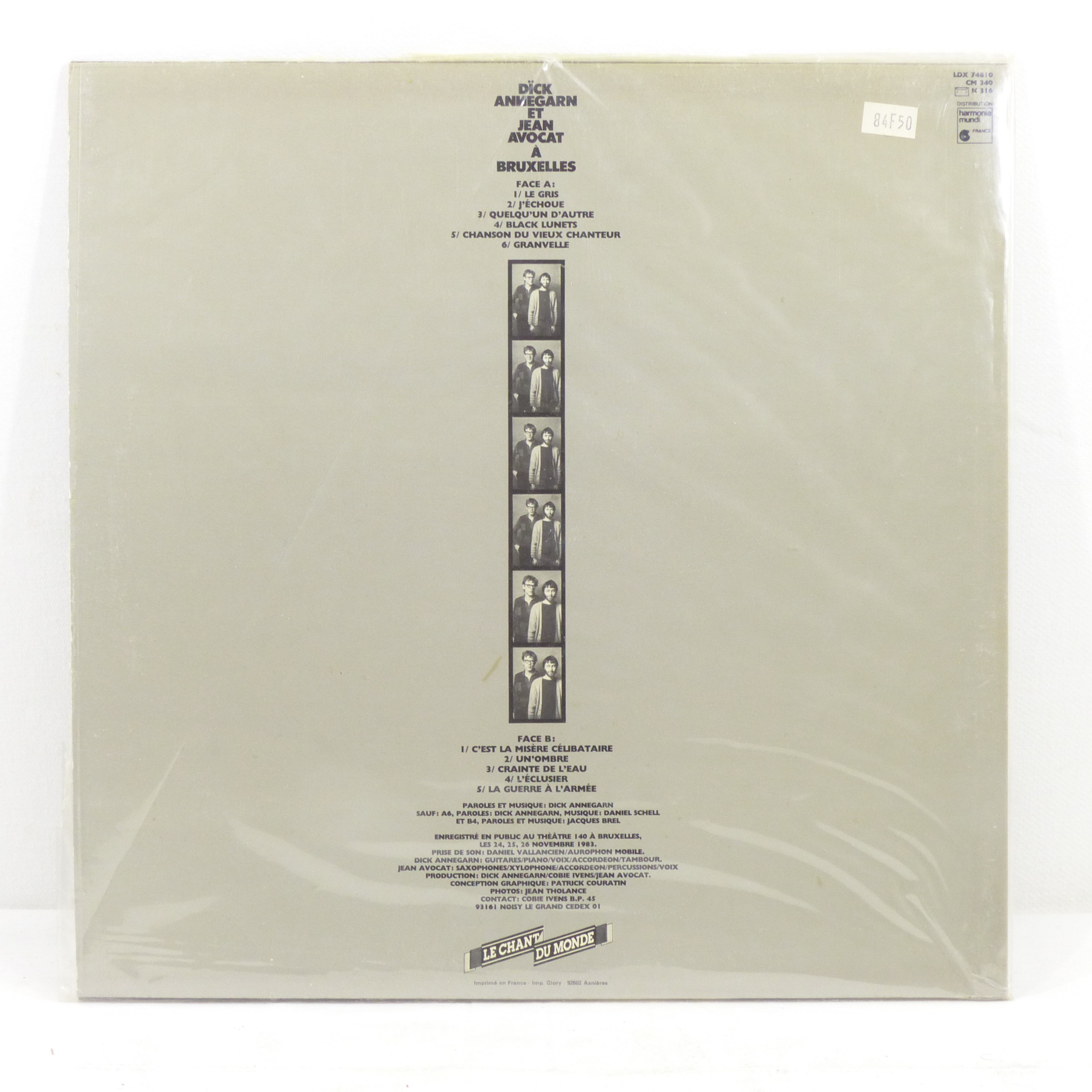 Vinyle 33T Dïck Annegarn ‎/ 140 BXL - Le Chant Du Monde 1984  - Vue 2 - 