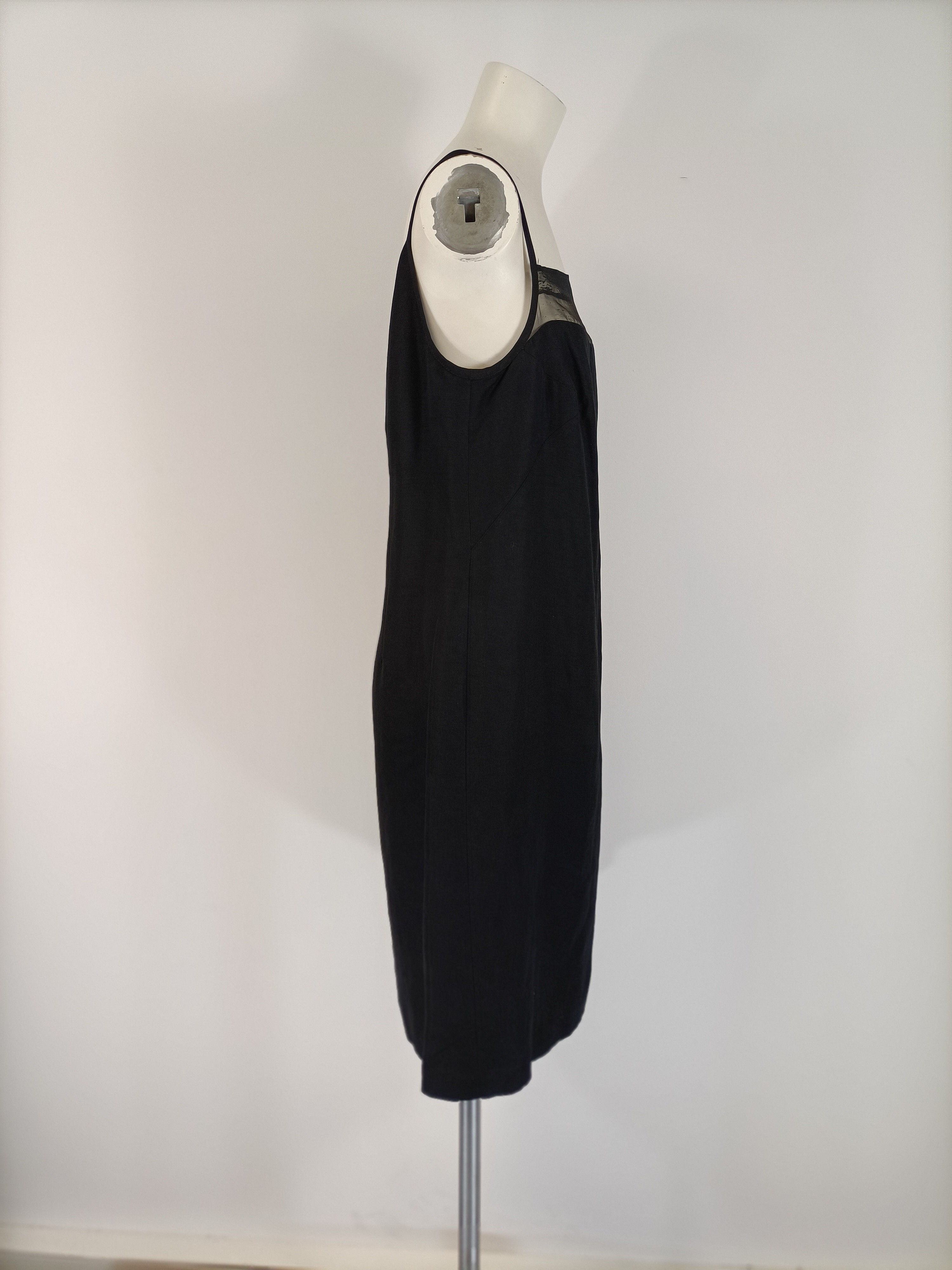 Robe longue bretelles Zapa noir lin viscose doublée taille 44 zip dos Comme neuf - Vue 4 - 
