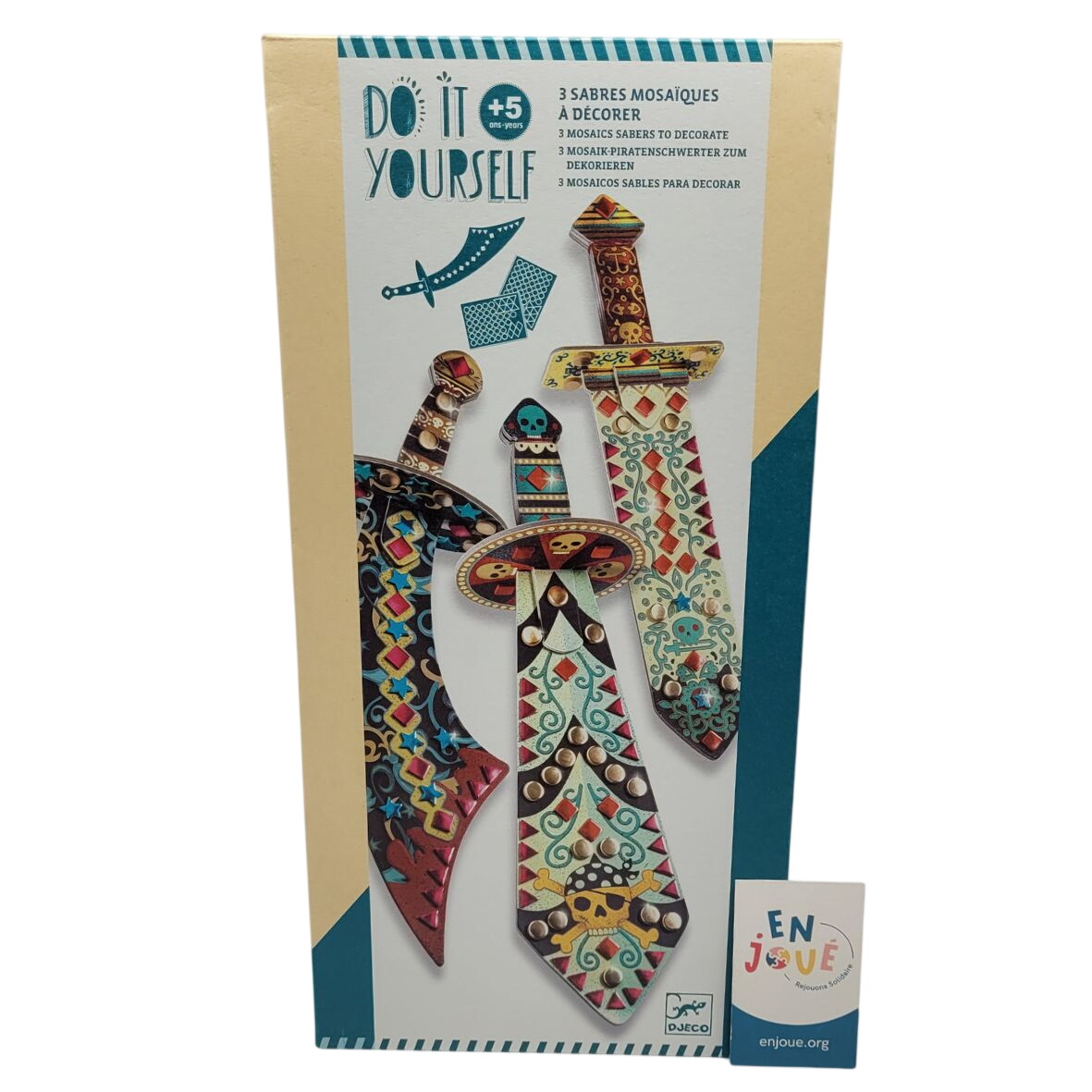 Loisirs créatifs - 3 Sabres mosaïques à décorer - Do it Yourself - Djeco - Des 5 ans. Comme neuf -  reconditionné disponible sur Label Emmaüs