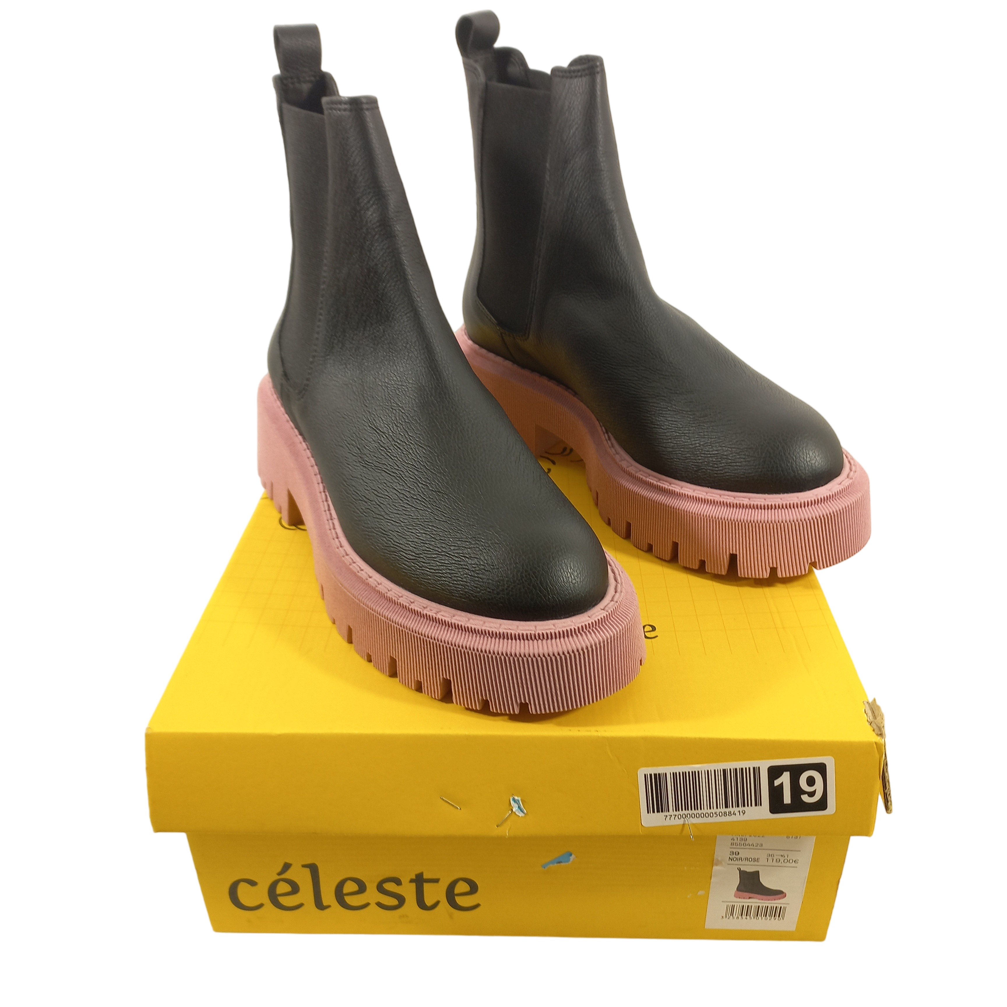 BOTTINES POUR FEMMES DE LA MRQUE CELESTE DE COULEURE ROSE ET NOIR TAIL 38 - Photo 0