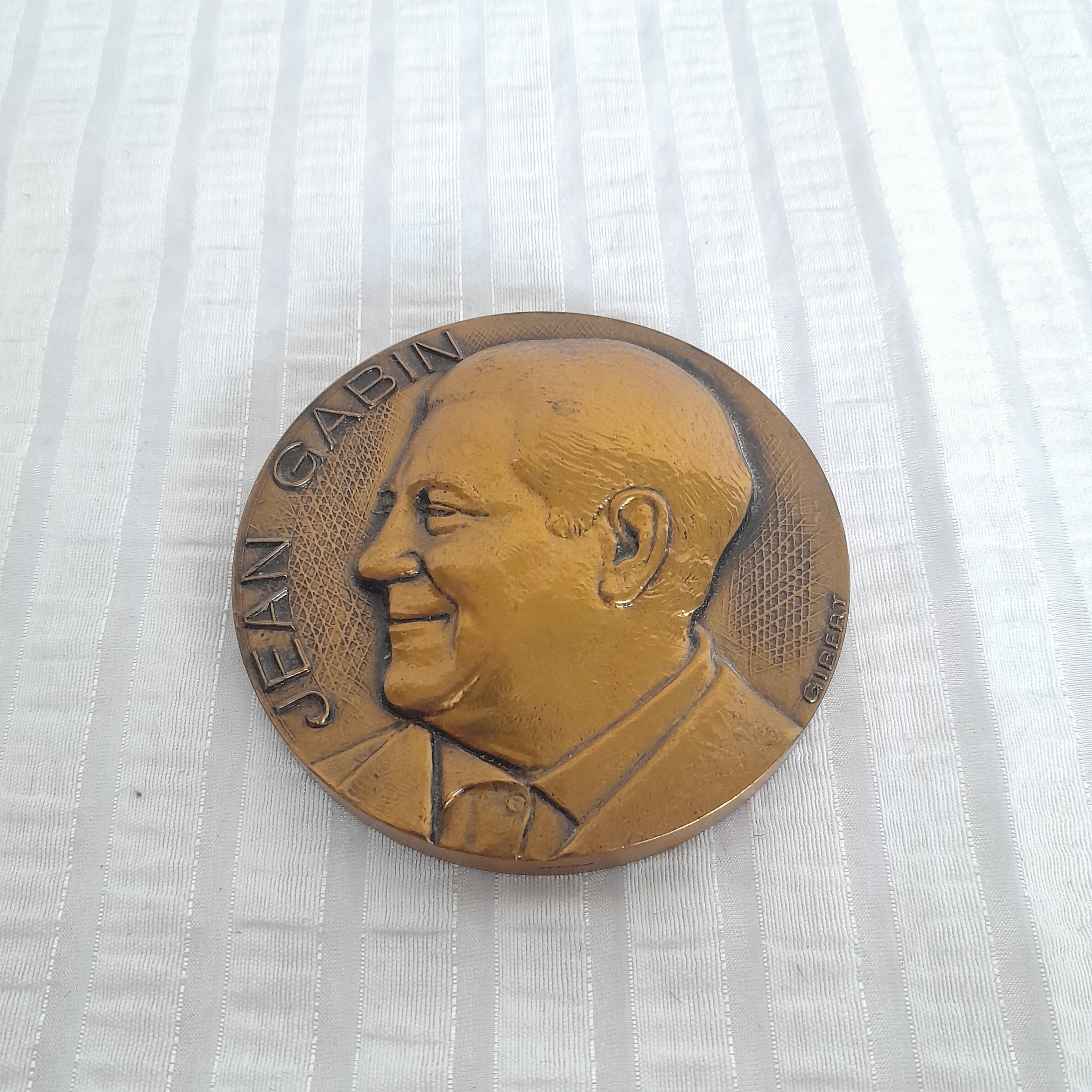 Médaille JEAN GABIN, signée GIBERT - Photo 4