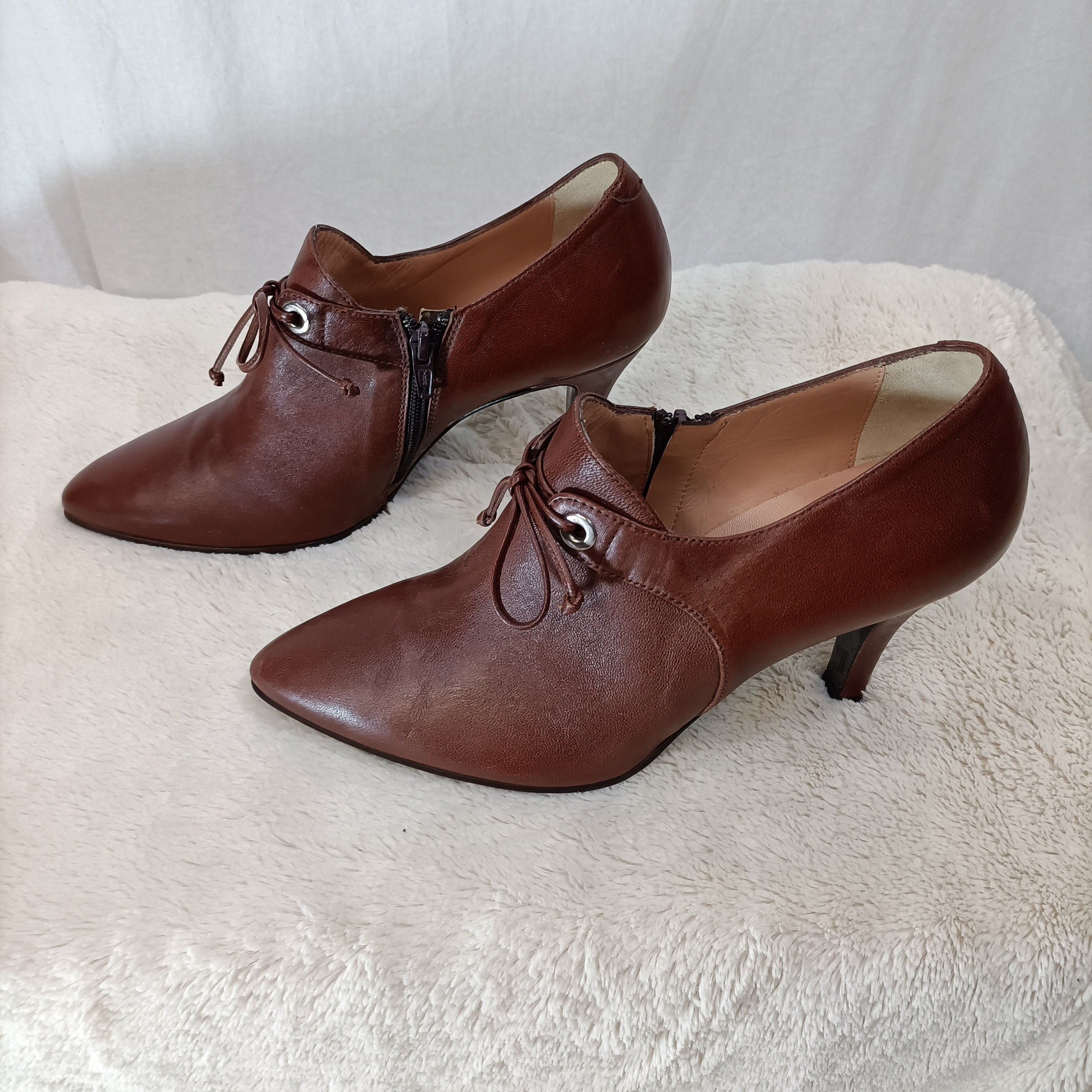Bottines à talons en cuir Derby - Madeleine - Pointure 38 Vintage - Photo 2