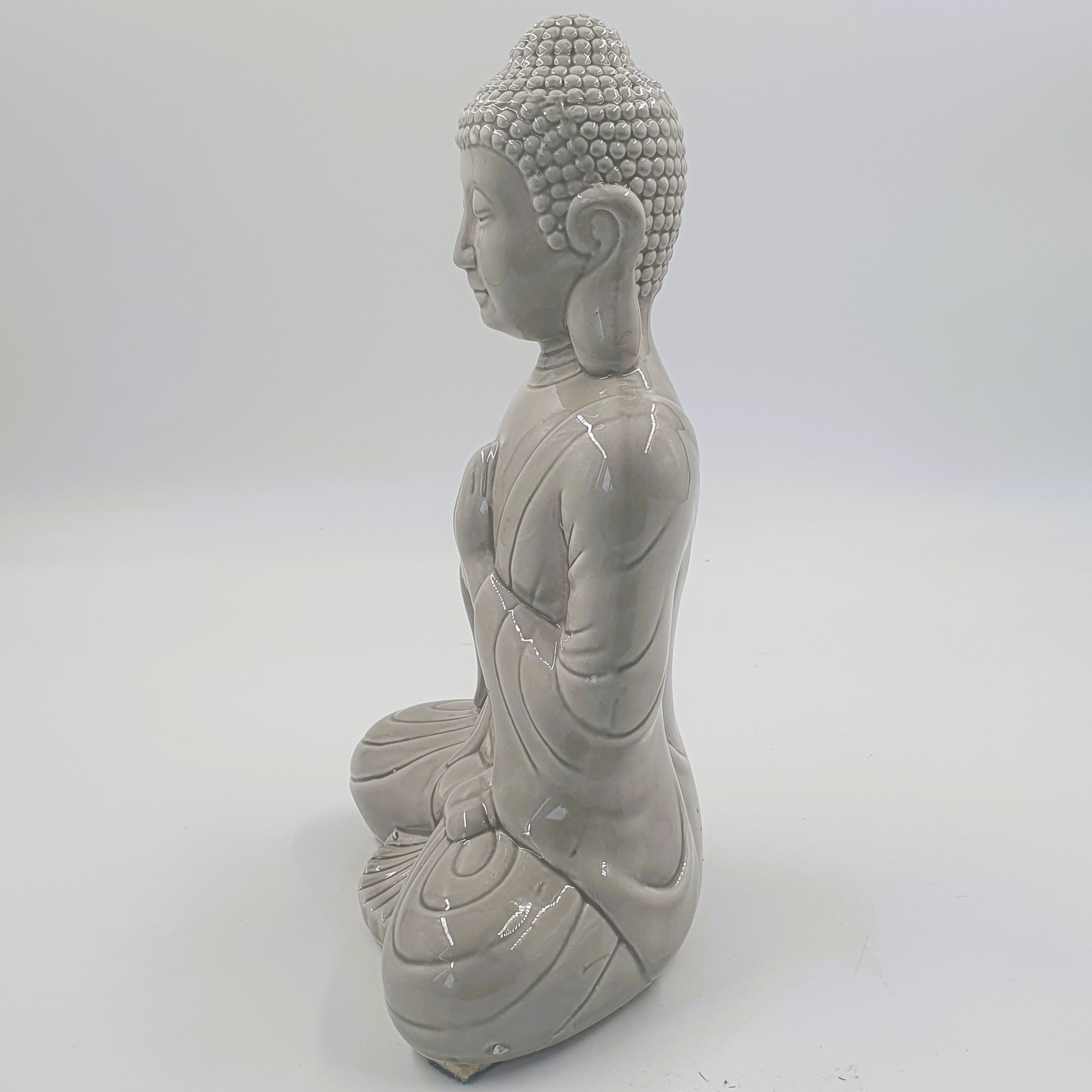 Petite statue Bouddha en céramique - Photo 3