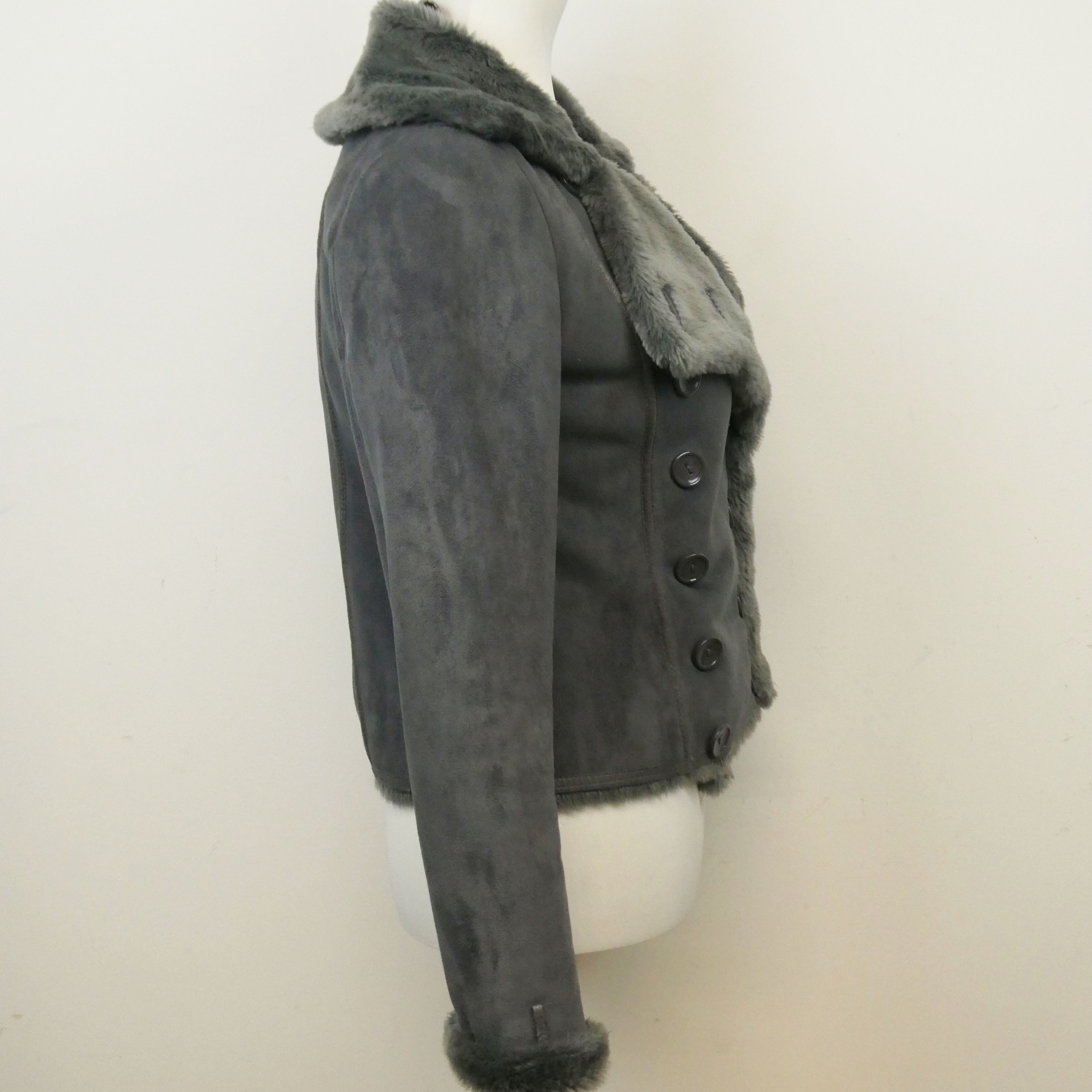 Balmain veste grise fourrure vintage - taille 36 - Photo 6