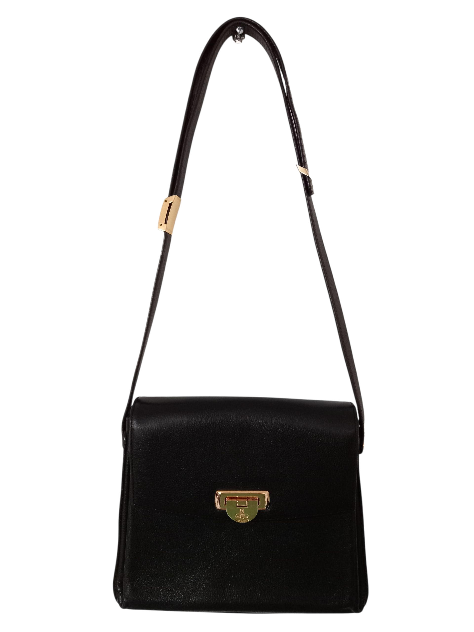 Sac bandoulière noir classique Pourchet - Photo 3