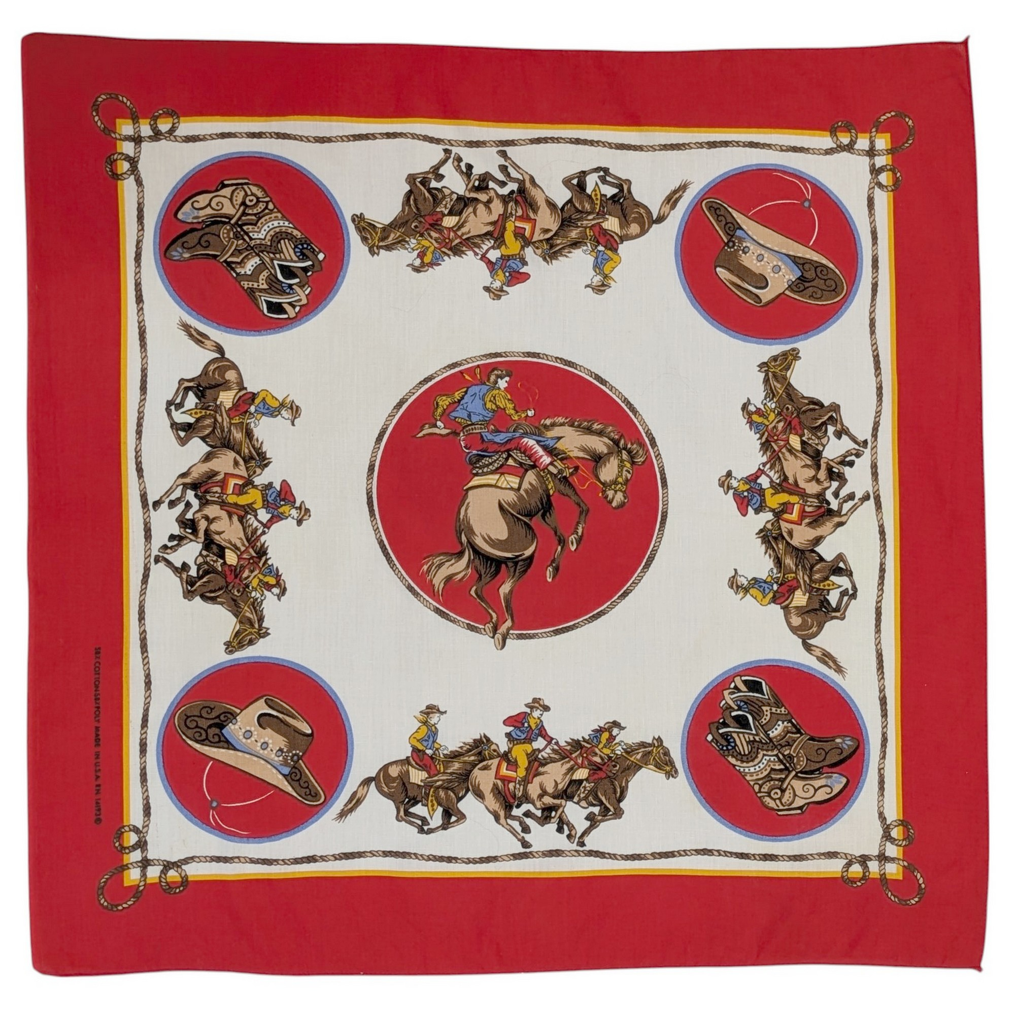 Foulard bandana et blanc Imprim cowboy Tendance Western - Label Emmaus - Modalova