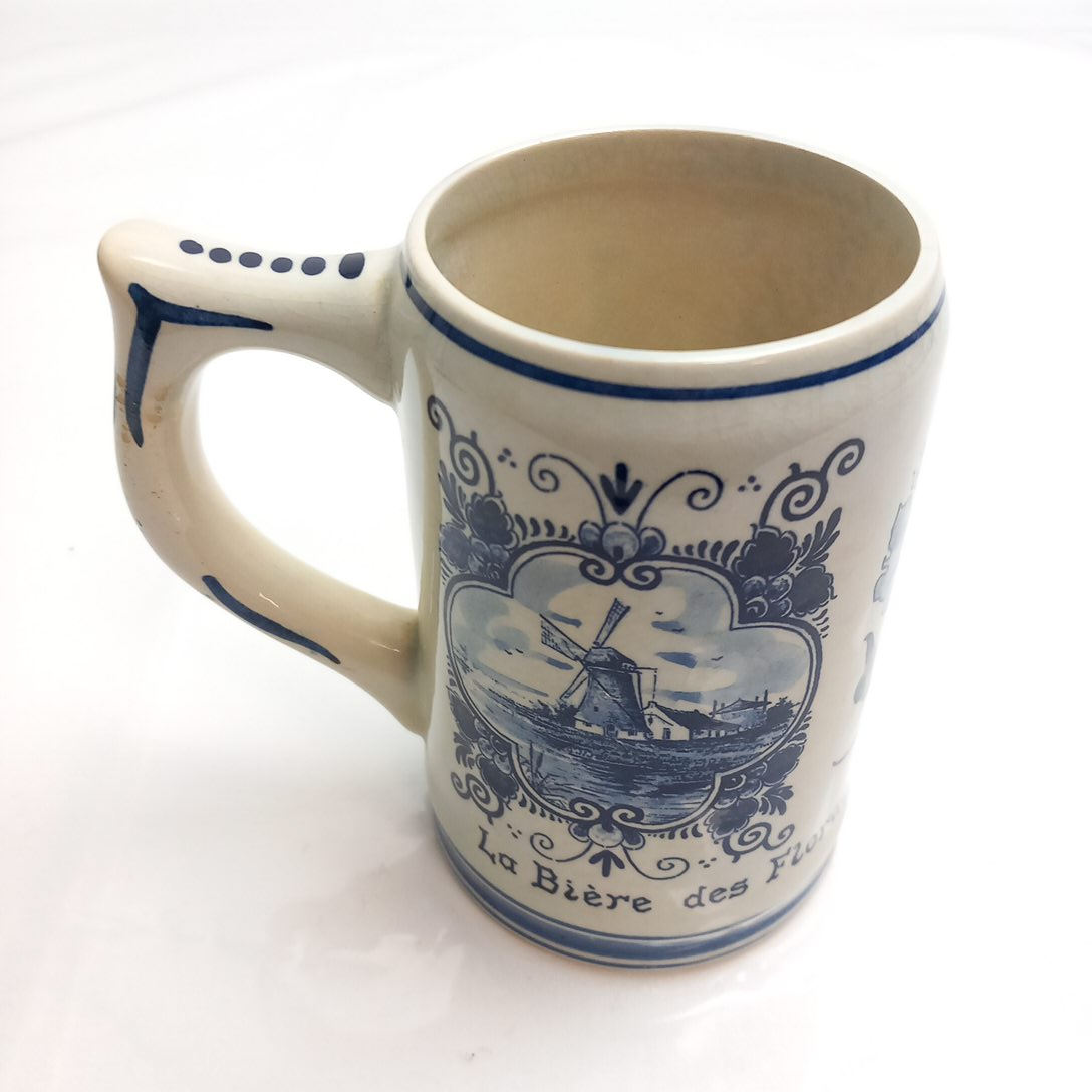 Chope a bière Delft Blue publicitaire Heineken État correct - Vue 3 - 