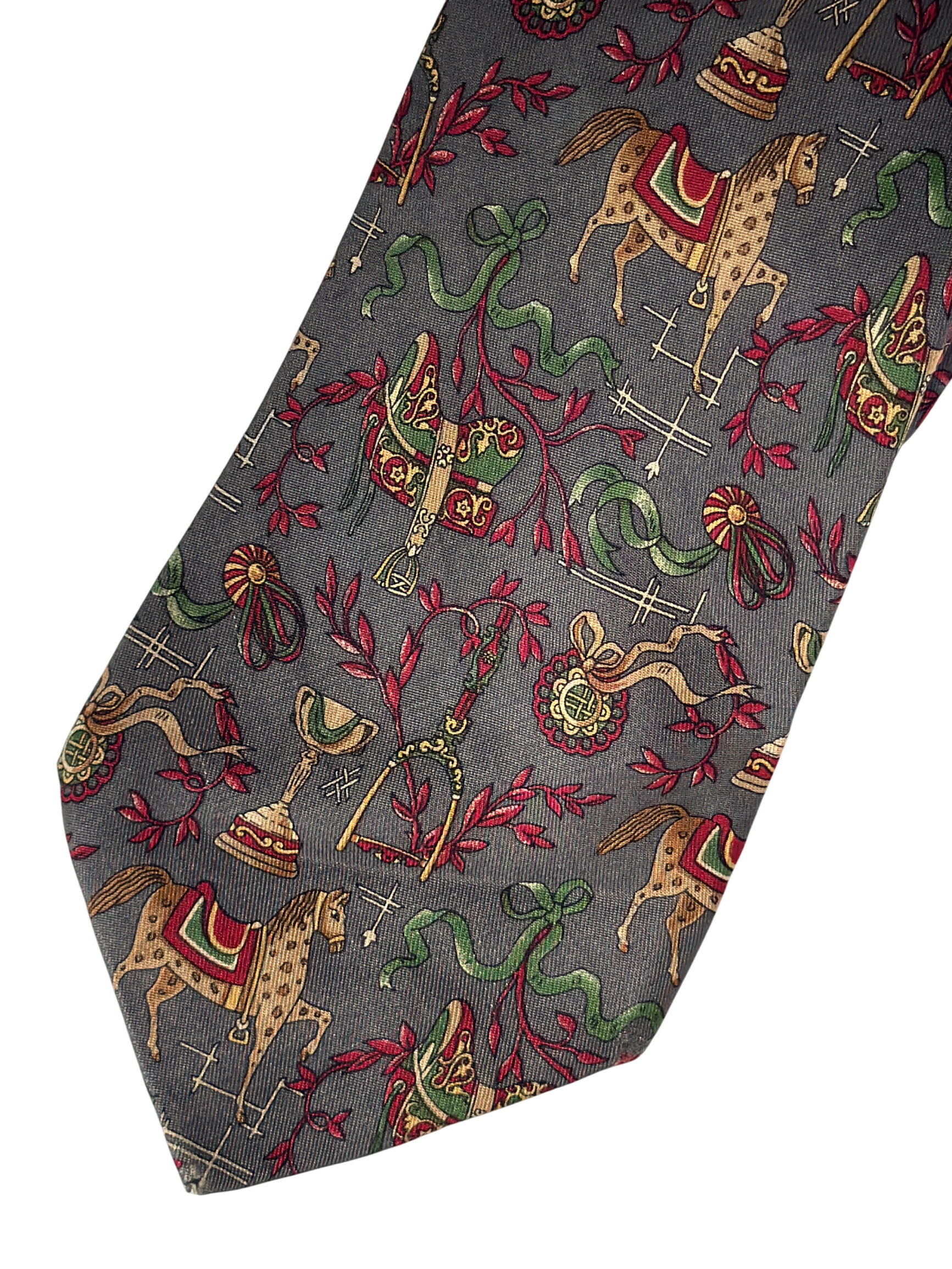 Cravate Salvatore ferragamo motif équestre 🐴 - Photo 1