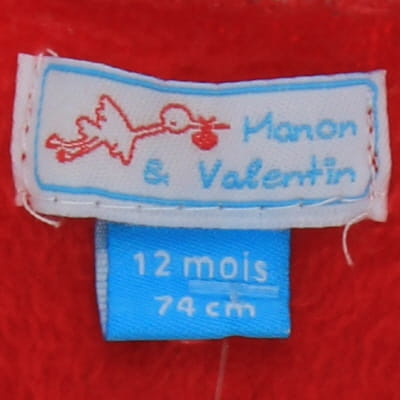 Pyjama de noël rouge tout doux imprimé - bébé - Manon & Valentin - taille 12 mois - Photo 3
