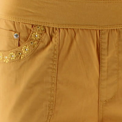 Pantacourt moutarde imprimé - Femme - Taille 38 - Photo 3