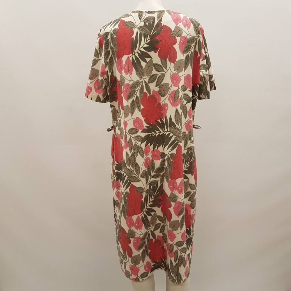 Robe boutonnée imprimée fleurs roses et feuillage vert - DAMART - Taille 46 - Photo 2