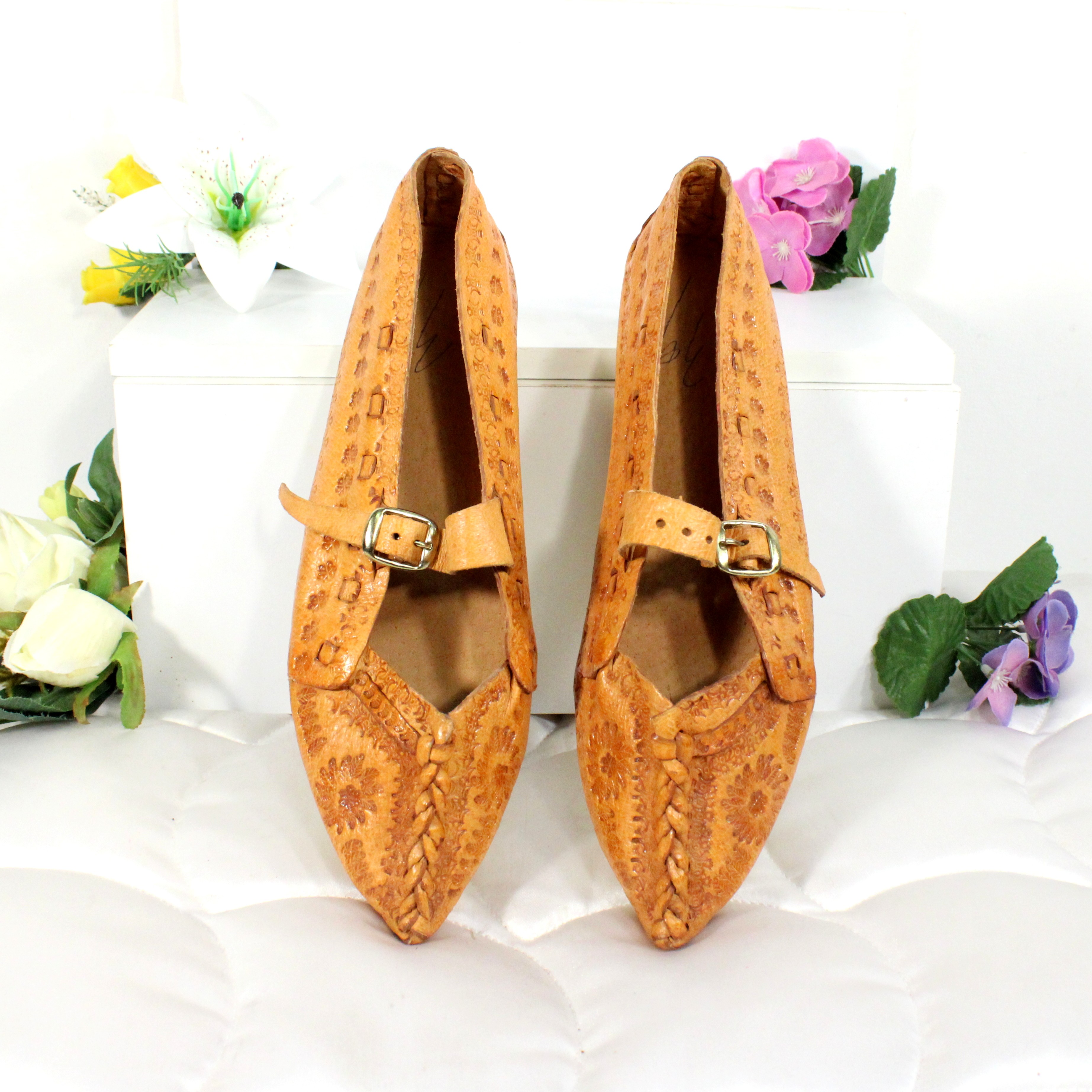 Chaussure Cuir Camel Traditionnelle Taille Estimée 39  - Vue 2 - 