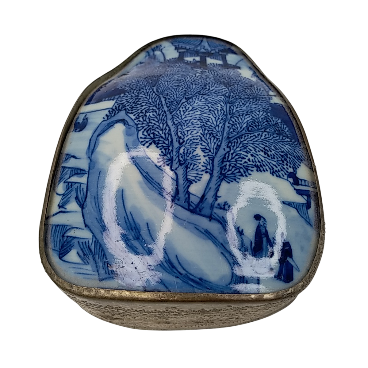 Boite en métal et porcelaine - Photo 0