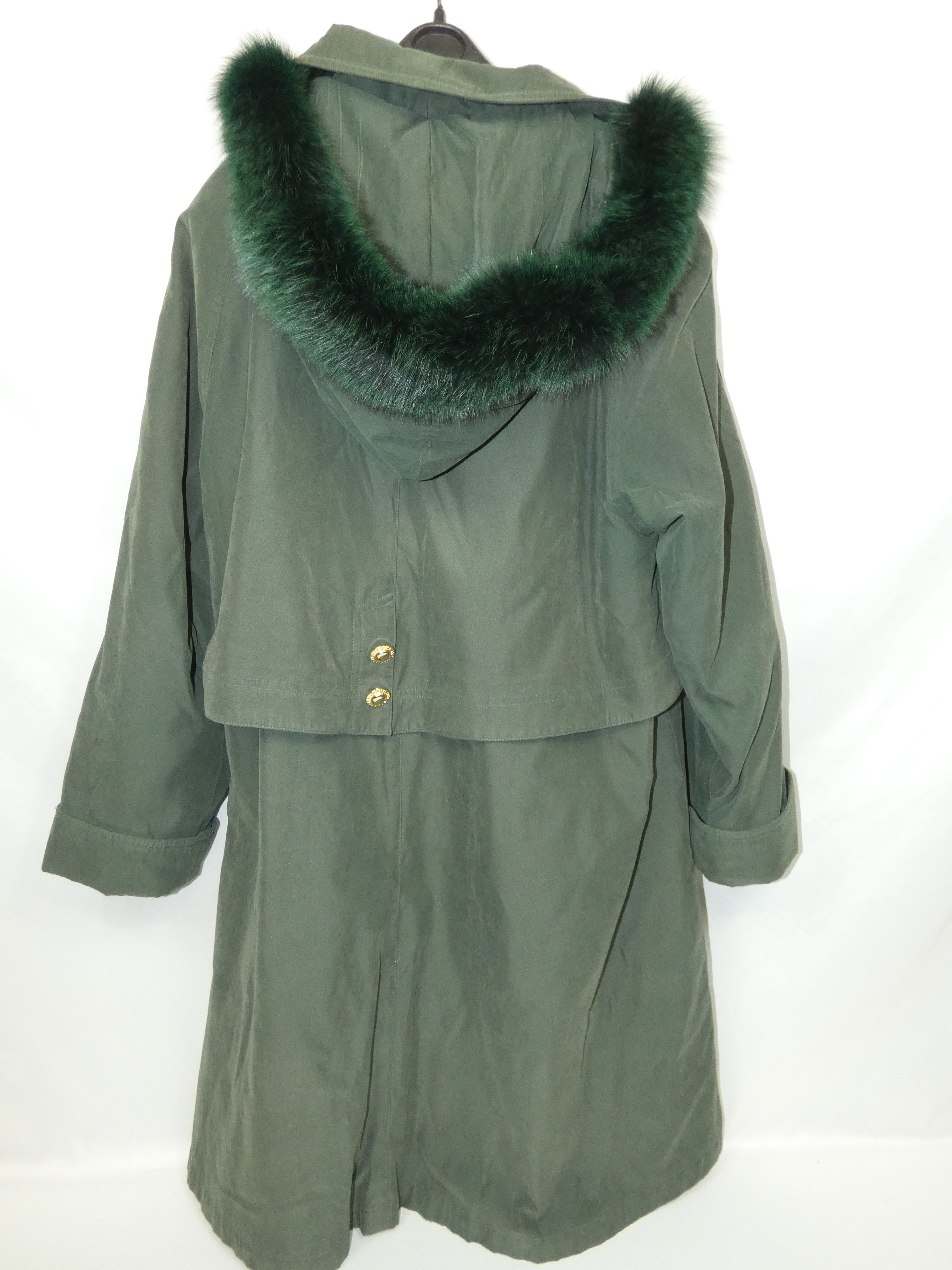 Manteau à capuche vert Jean-Louis SCHERRER Paris Taille S  - Vue 3 - 