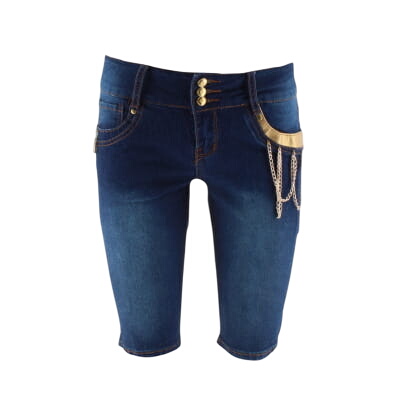 Short en jeans avec chane - WOMAN CODE - Taille 38 - Label Emmaus - Modalova