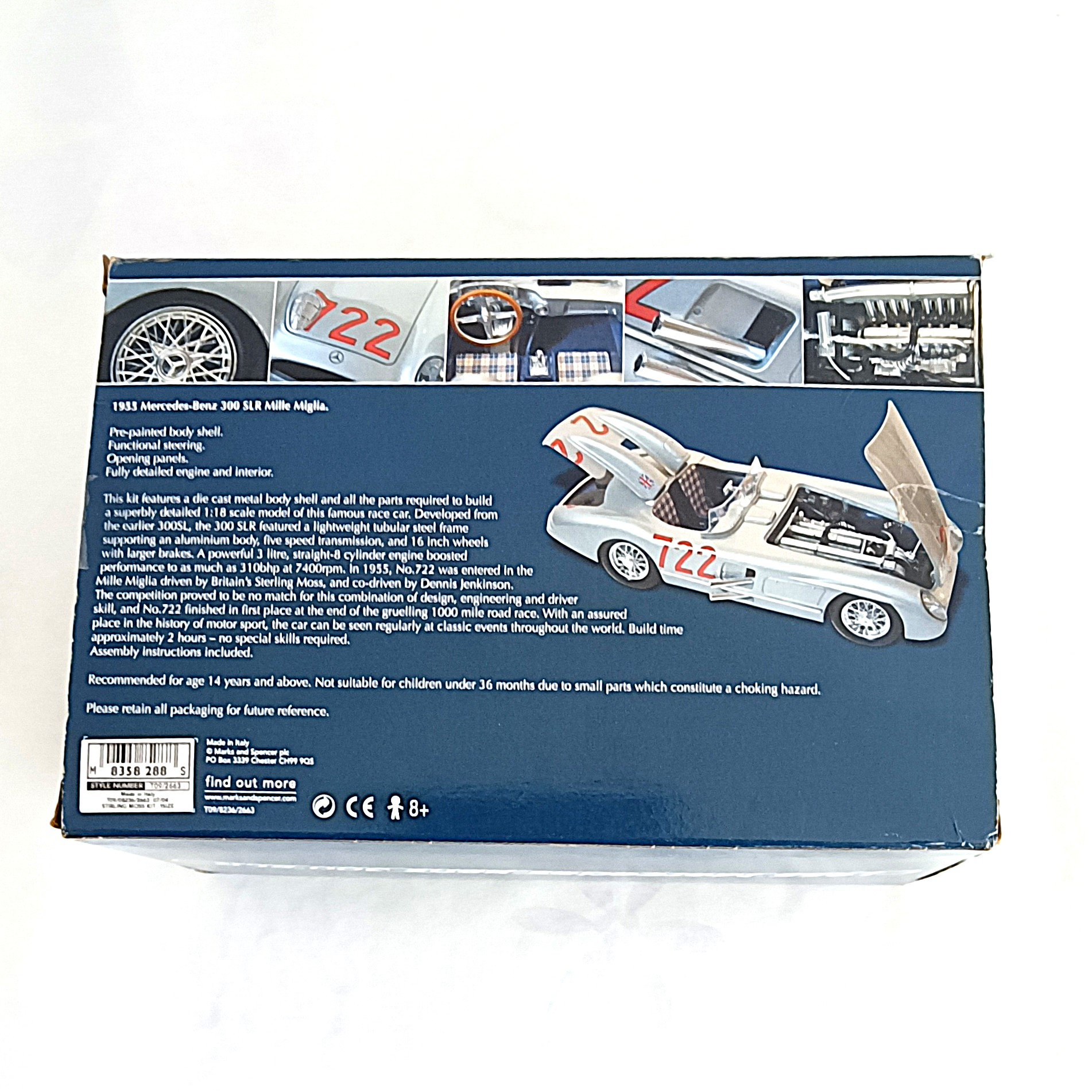 Maquette Burago 1/18 – Mercedes-Benz 300 SLR 1955 – Kit complet à assembler Très bon état - Vue 4 - 