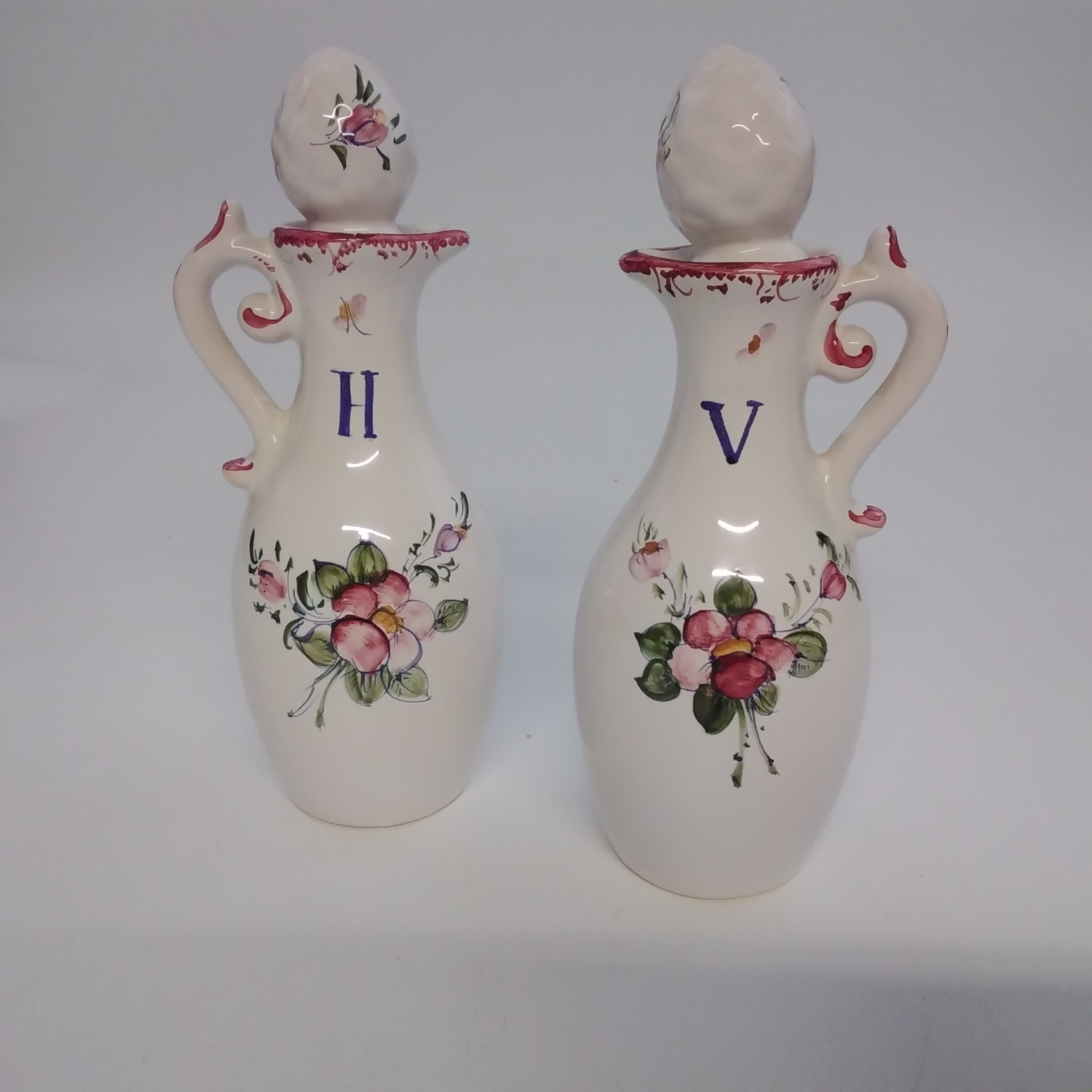 huilier et vinaigrier avec son serviteur Faïence Moustier - Bon état - Photo 2