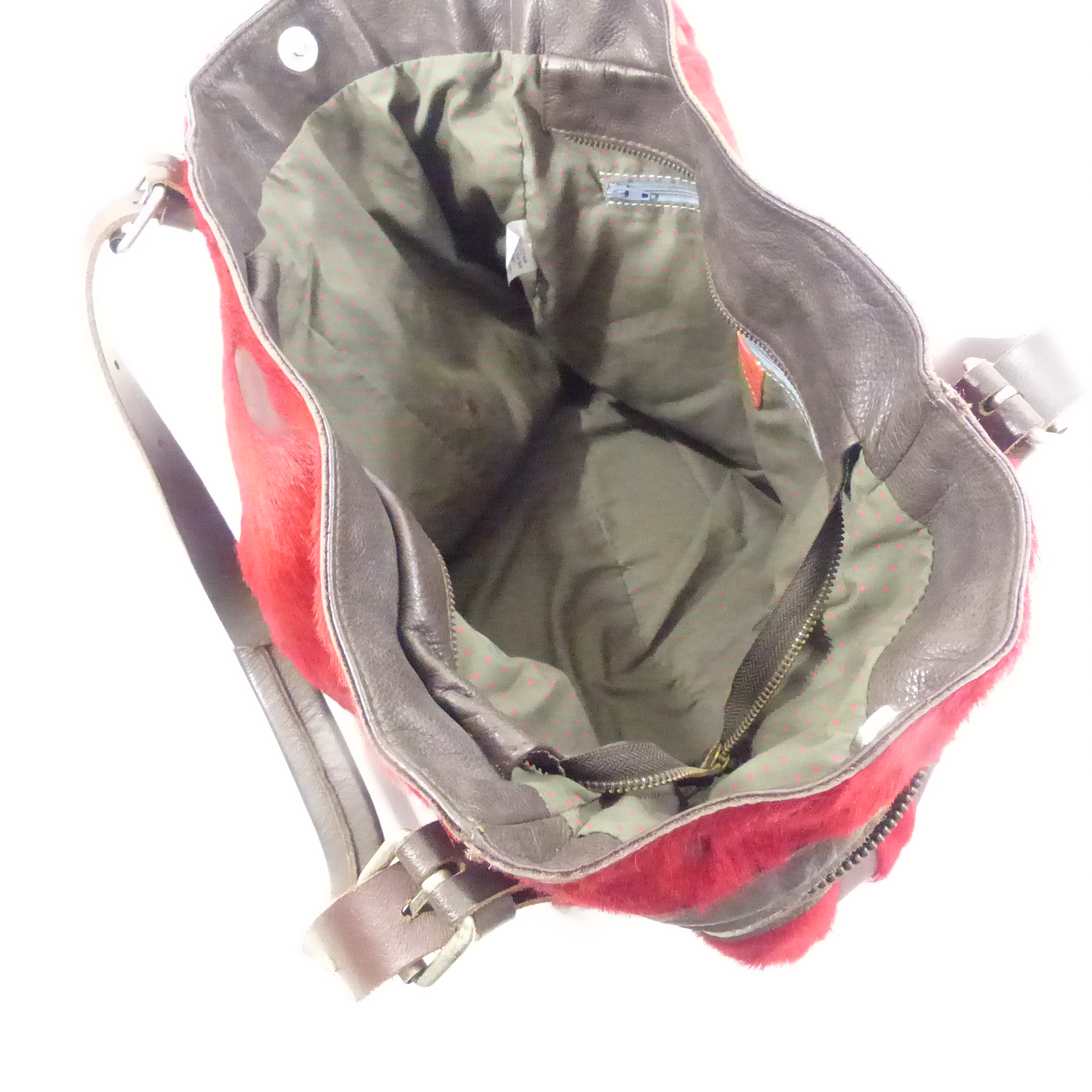 Magnifique sac à main en cuir et peau - Artisane Catherine Parra  Bon état - Vue 5 - 