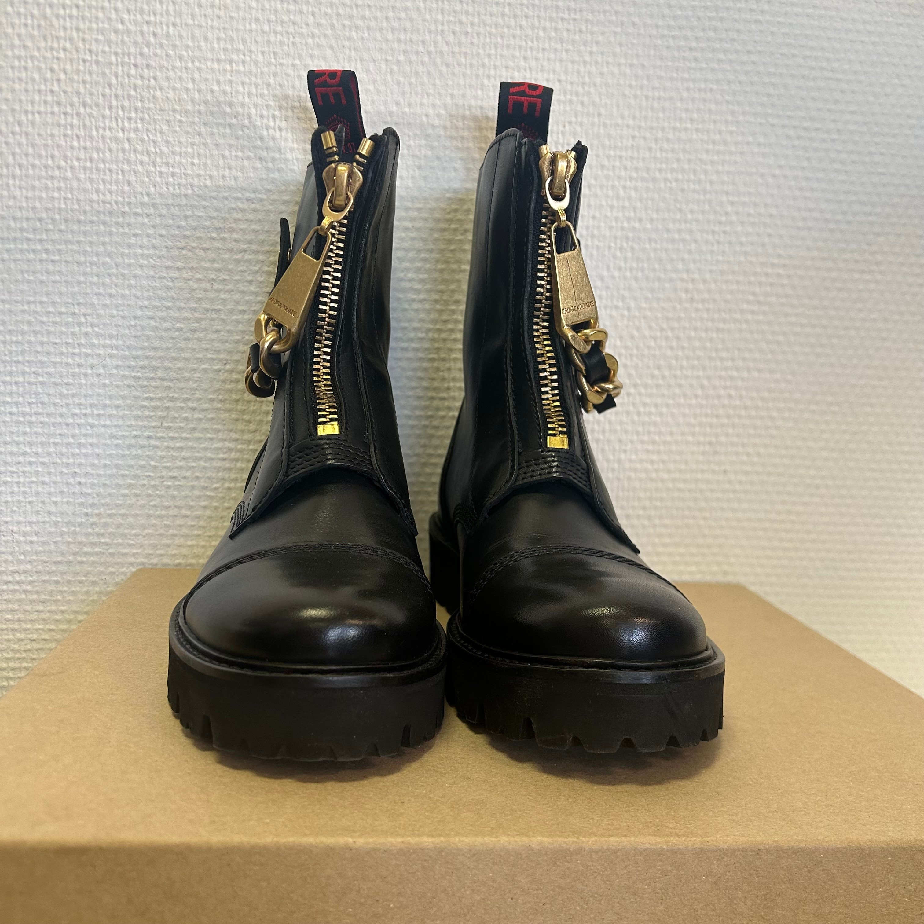 Zadig & Voltaire - Bottes Joe mat - Cuir noir - Femme - Taille 39  - Vue 4 - 