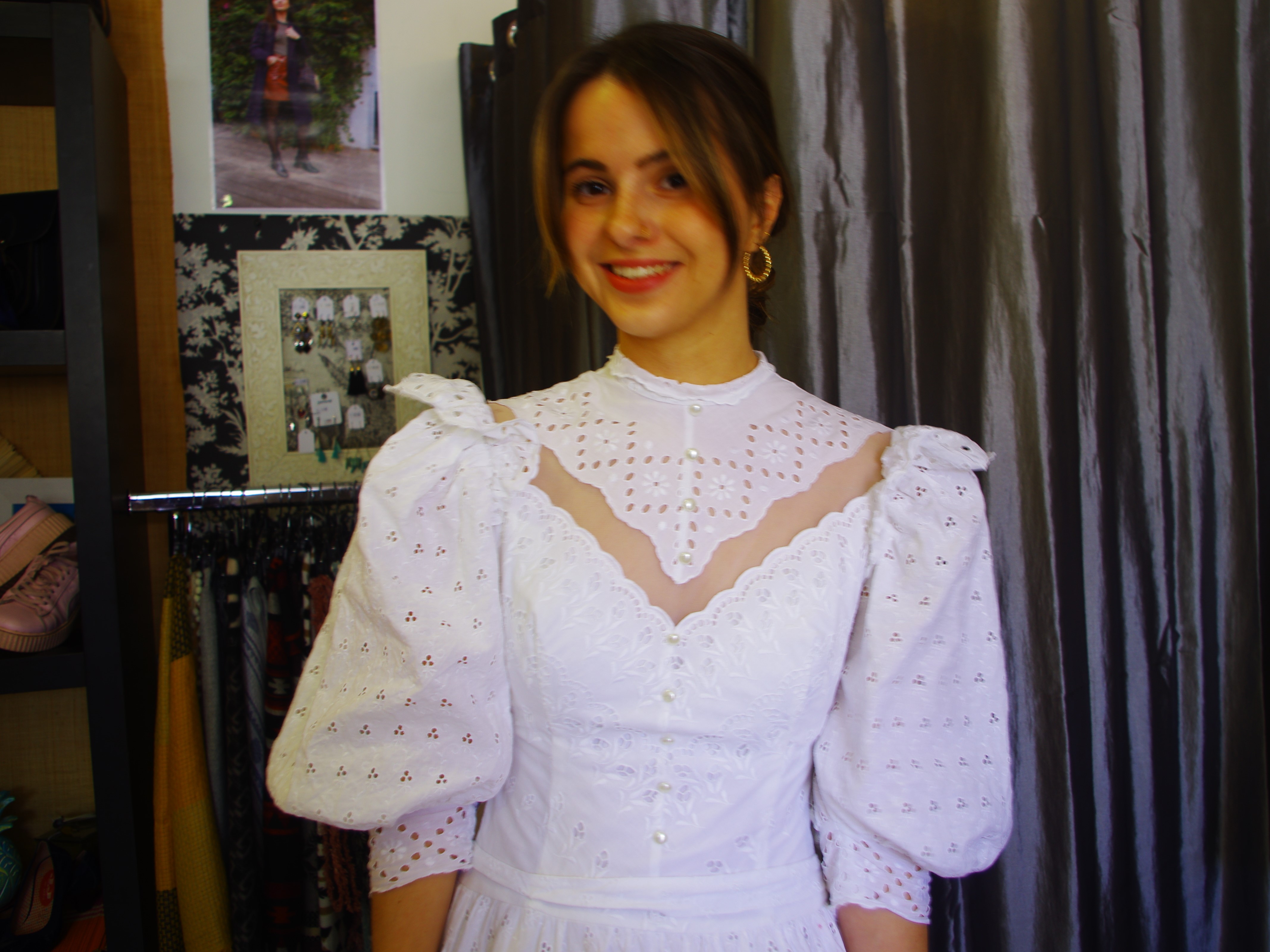 Robe De Mari e Vintage En Broderie Anglaise 34 Label Emma s